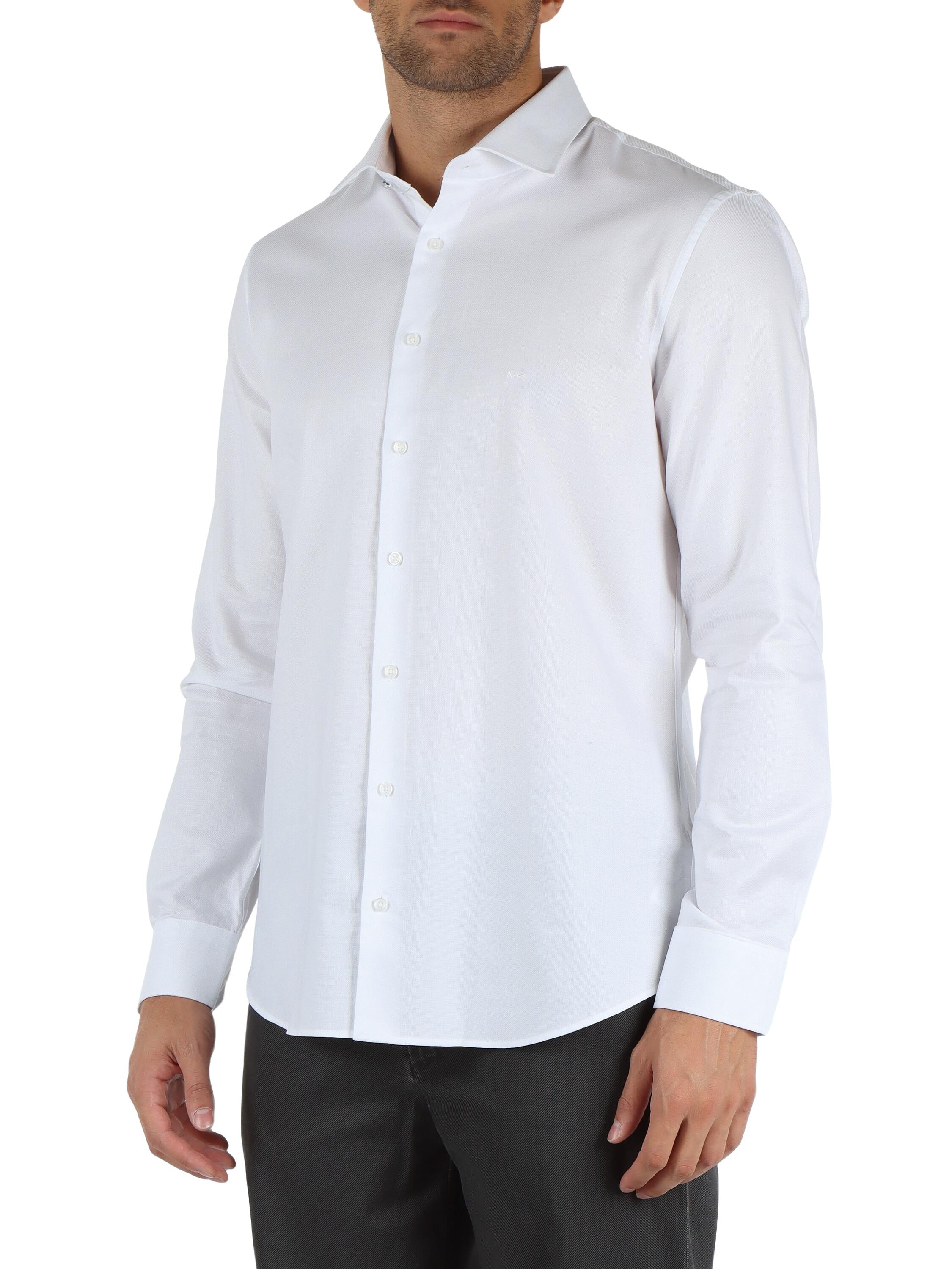 Michael Kors camicia manica lunga slim fit bianco MK0DS01407 M100 MICHAEL KORS