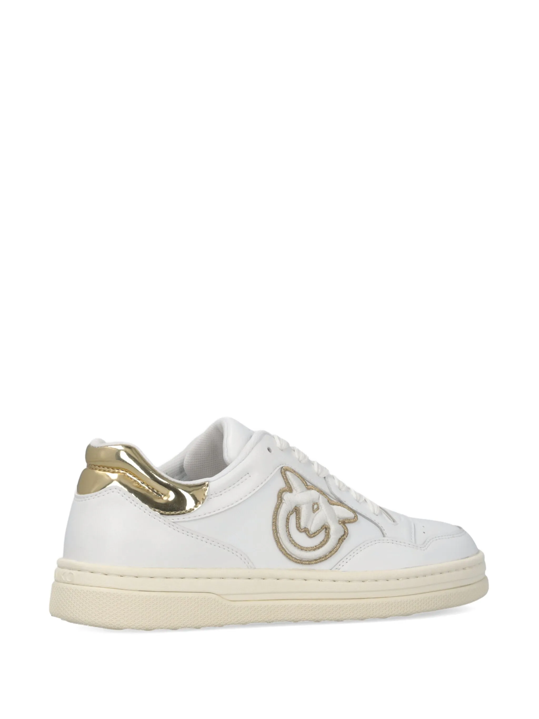 Pinko sneakers Mandy in pelle con logo Love Birds bianco oro SS0077P014 ZIA PINKO