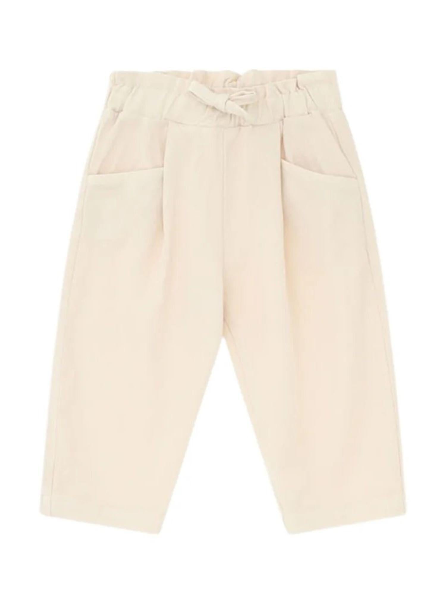 Please pantaloni bambina con coulisse panna PE96132G77 1134 PLEASE KID