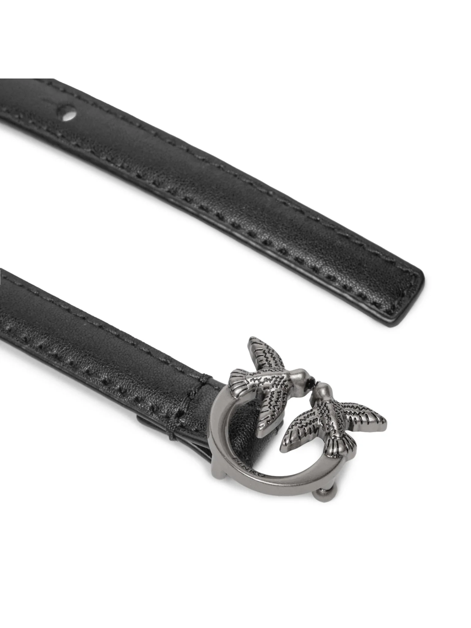 Pinko cintura in pelle Love Berry h1 nero argento 102148-A0F1 Z99O PINKO