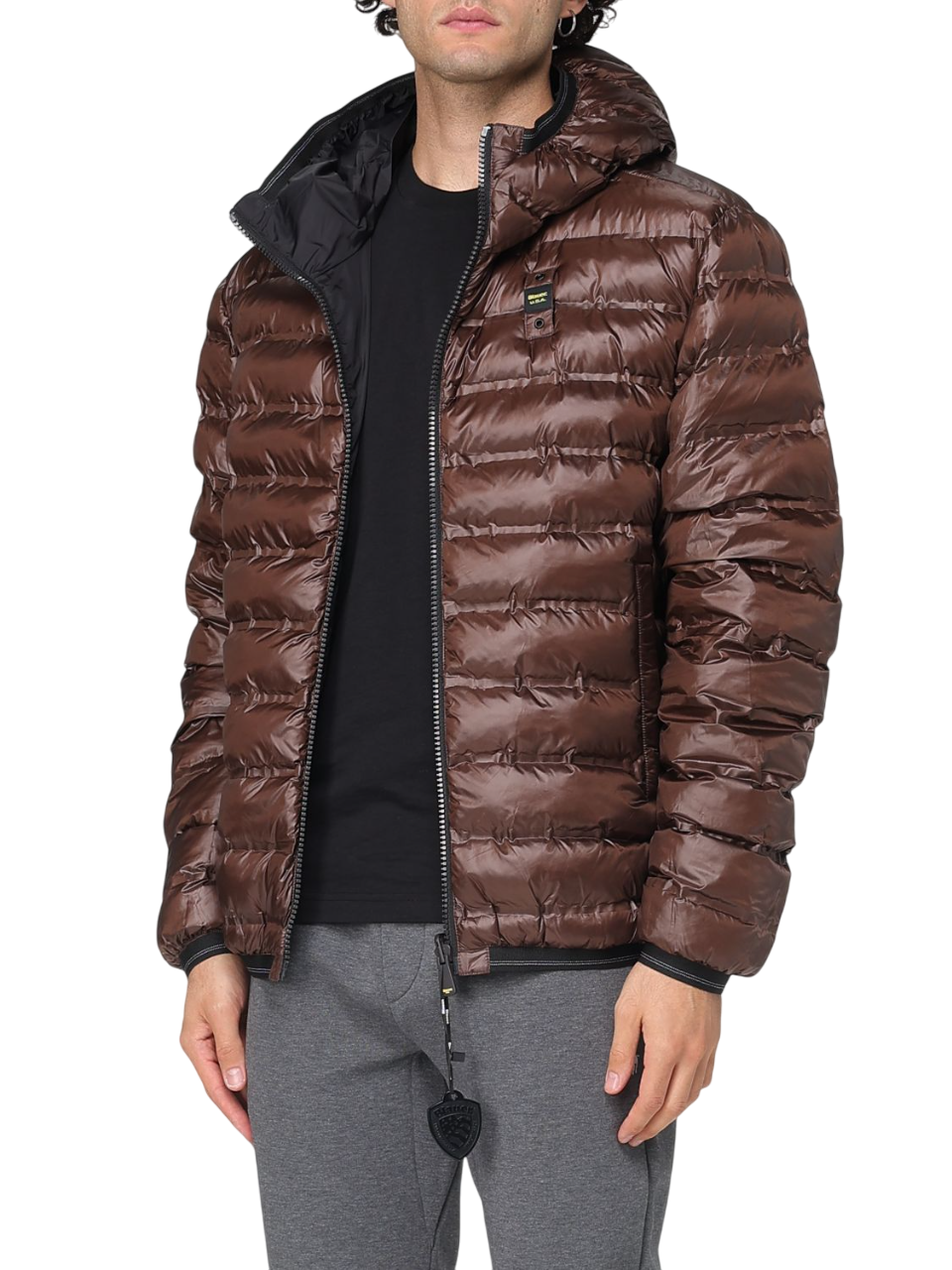 Blauer piumino reversibile Donald con cappuccio nero marrone 25WBLUC06141-007286 999CS BLAUER