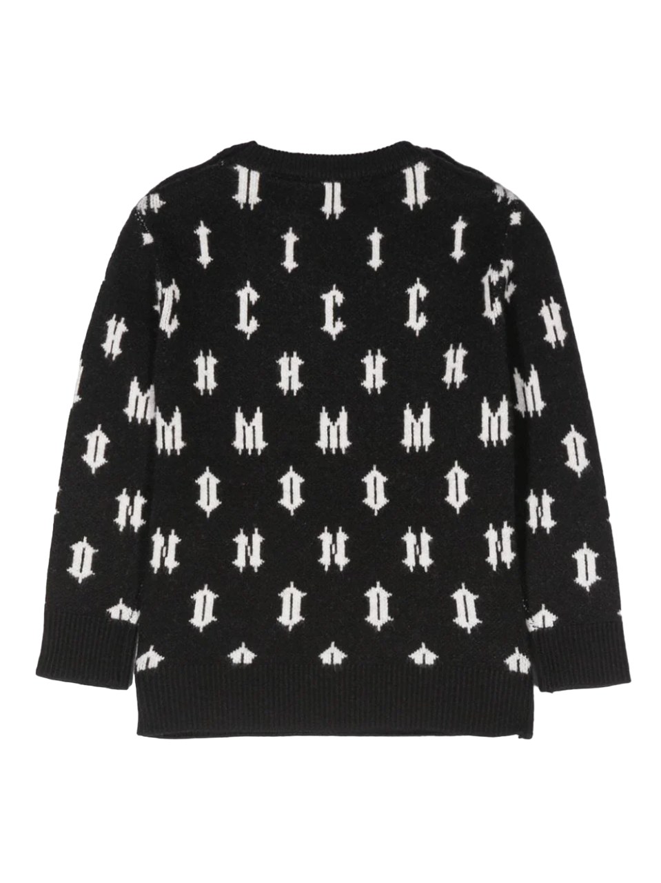 John Richmond maglia con logo jacquard all over nero RIA24033MA B.L.BK-O-W John RICHMOND