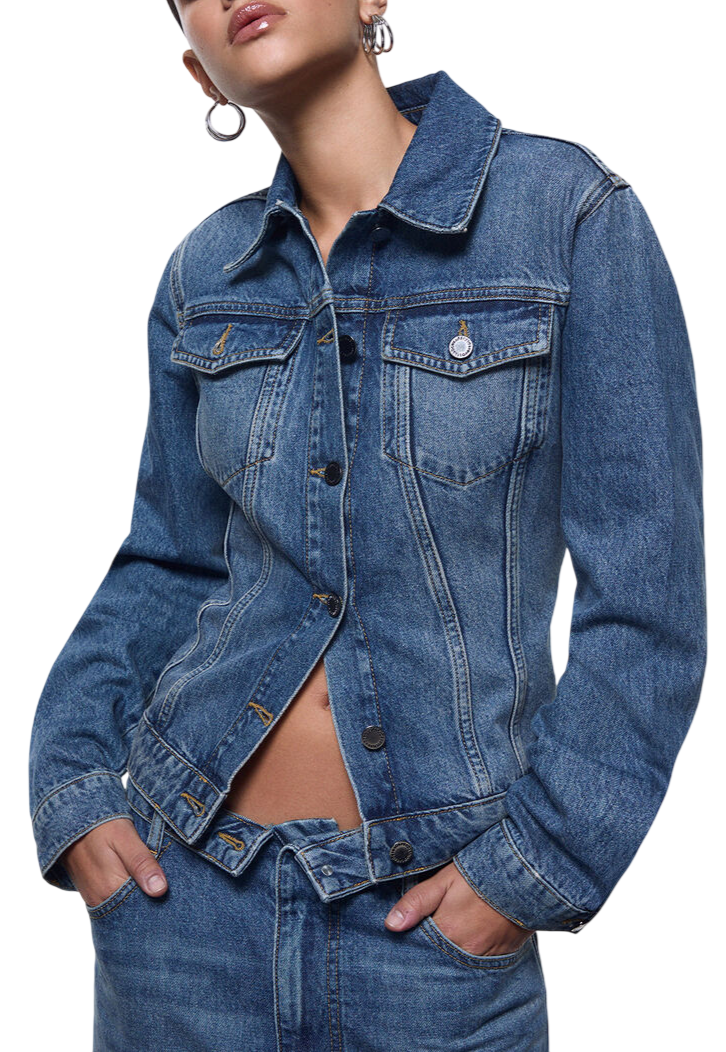 Liu Jo giubbino donna in denim con stringhe lavaggio blu UA6511D0400 79157 LIU JO