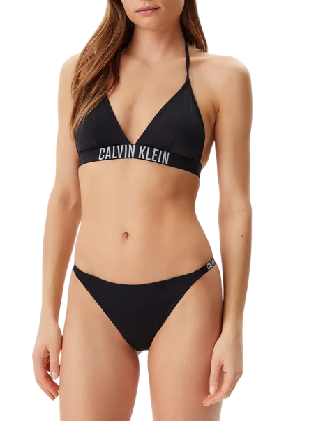 Calvin Klein reggiseno beachwear con fascia logata nero KW0KW02854 BEH Calvin Klein Beachwear