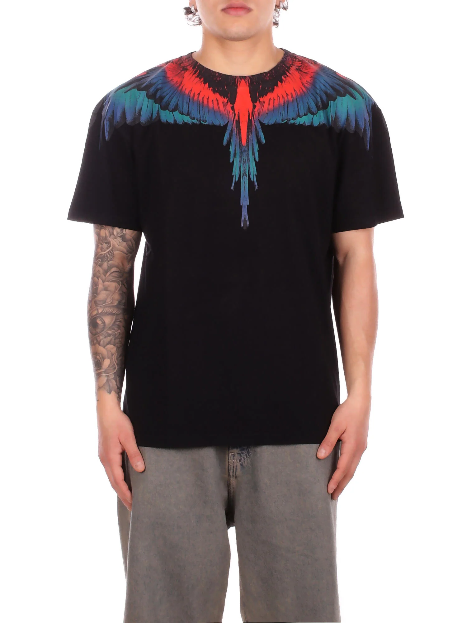County of Milan T-shirt uomo maniche corte stampa iconica nero CMMATH029 110 COUNTY OF MILAN