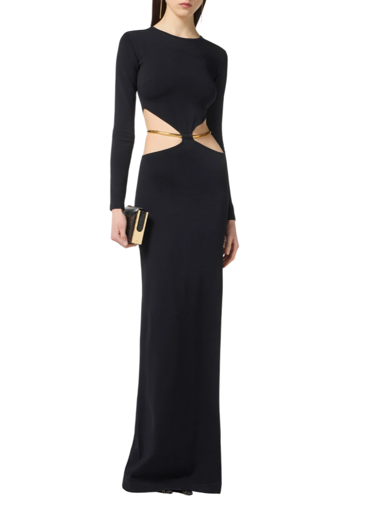 Elisabetta Franchi abito Red Carpet con cut out nero AM24S56E2 110 ELISABETTA FRANCHI