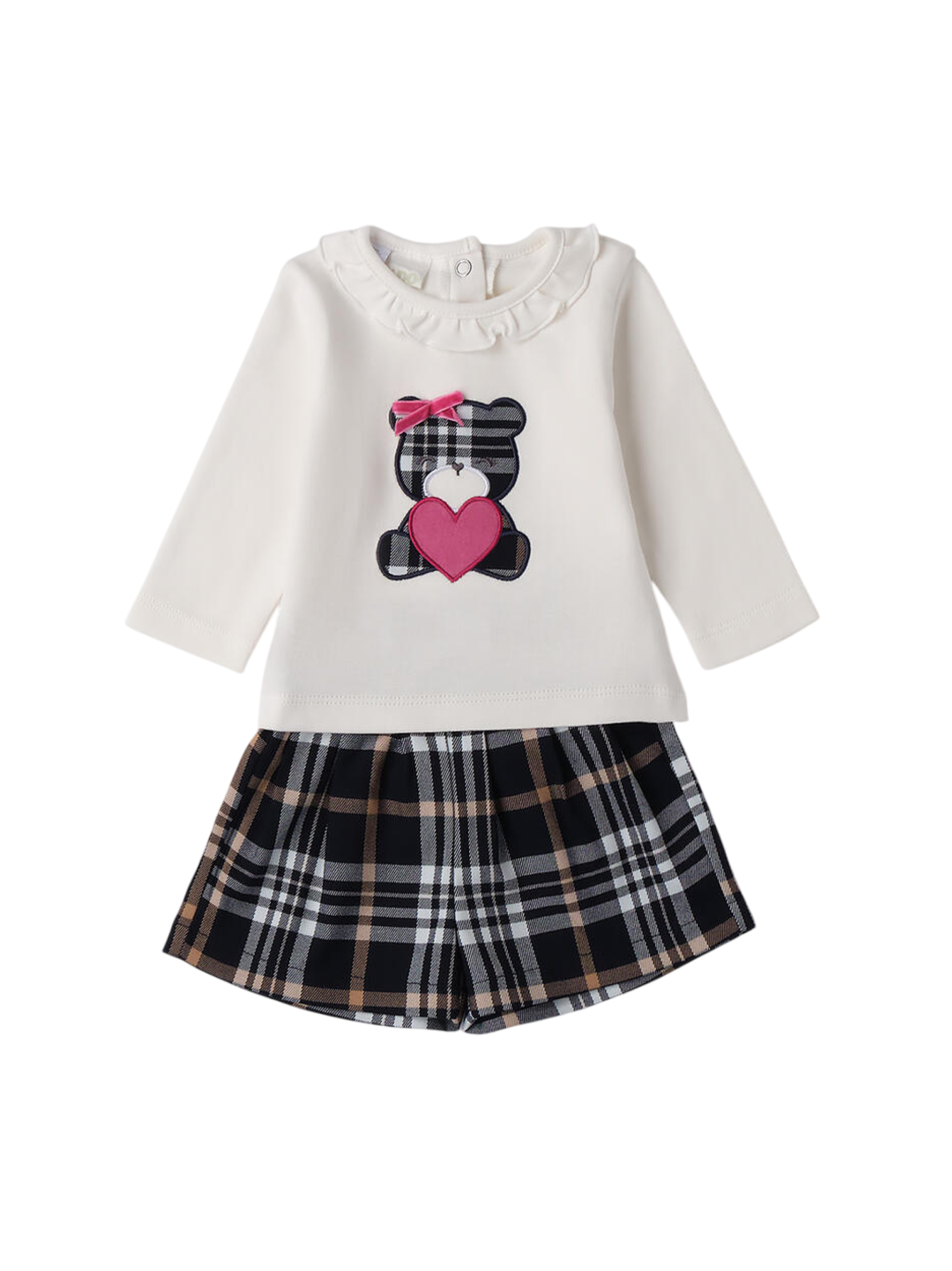 iDo completo neonata T-shirt e shorts panna blu 4F116 0112 iDO