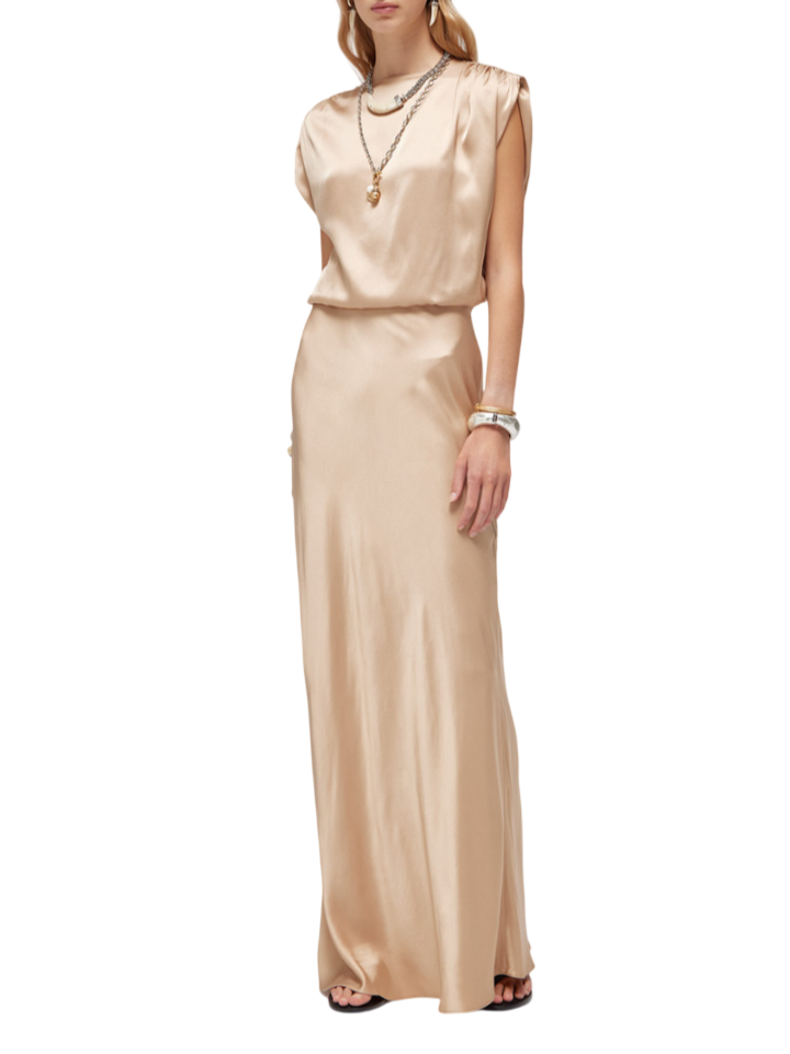 Blugirl gonna lunga in raso beige RA6168T448A 61212 BLUGIRL