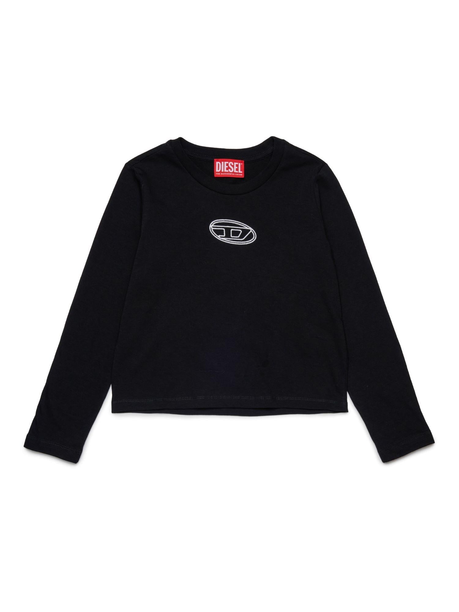 Diesel T-shirt manica lunga in jersey nero J02431-00YI9 K900 DIESEL