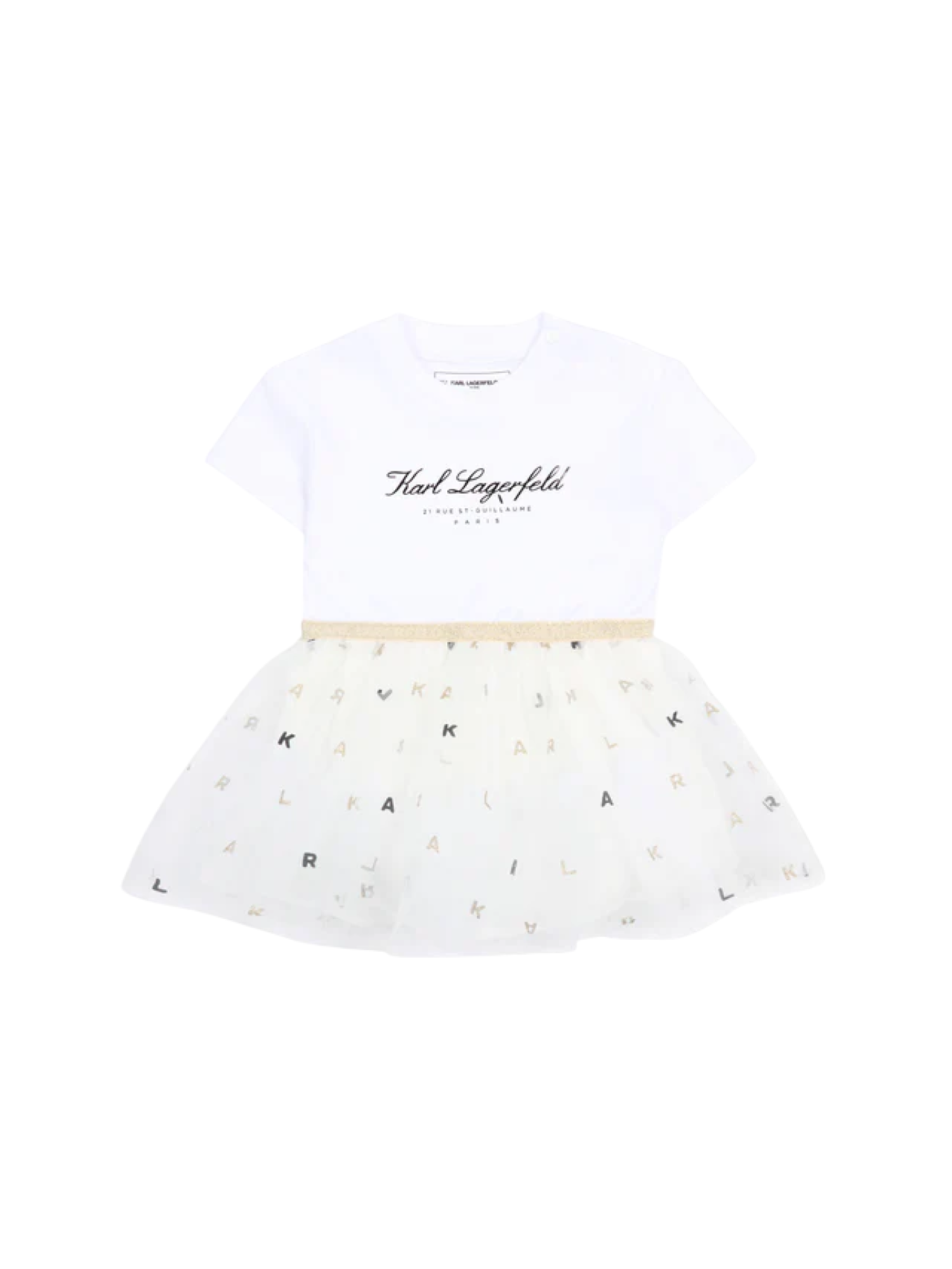 Karl Lagerfeld abito neonata con gonna in tulle bianco Z31043 BIANCO ECRU KARL LAGERFELD KIDS