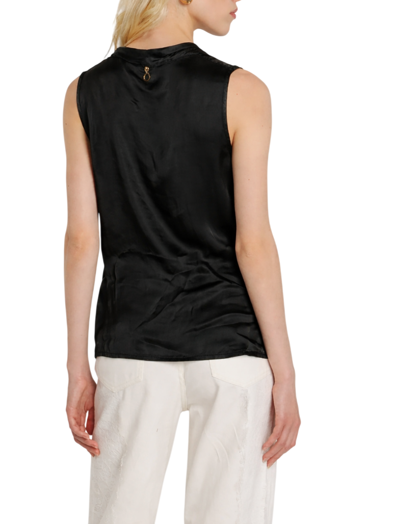 Relish blusa smanicata Wolfy in raso nero WOLFY 1199 RELISH