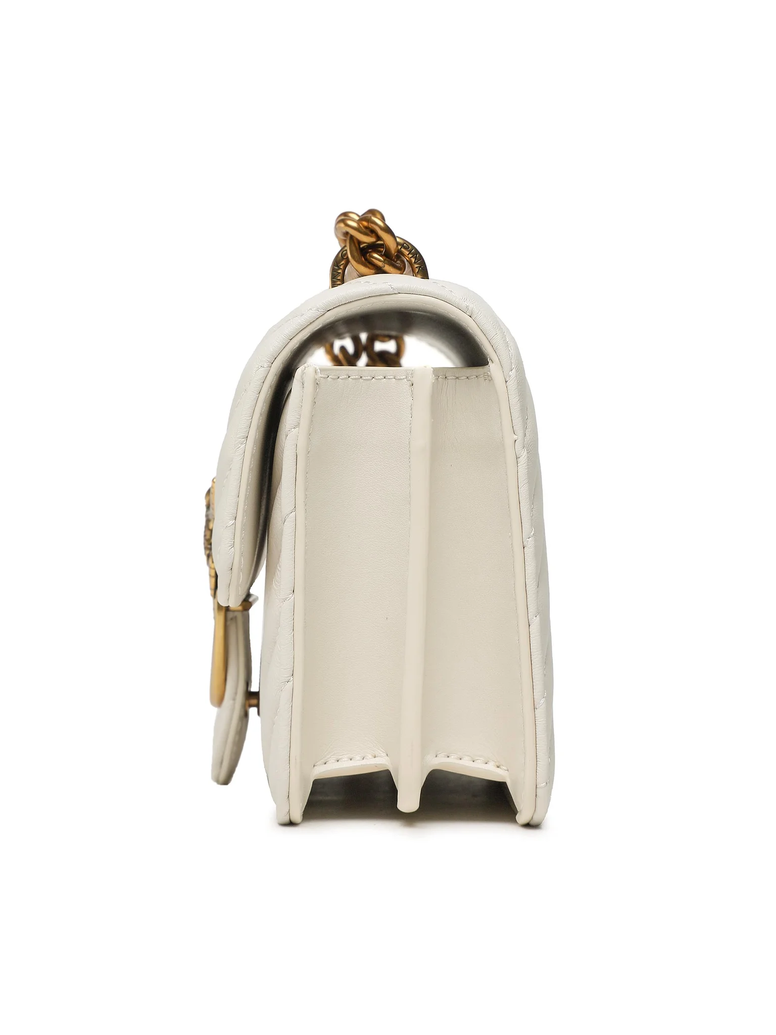Pinko borsa Love Bag One Mini in pelle trapuntata bianco oro 100074-A0GK Z14Q PINKO