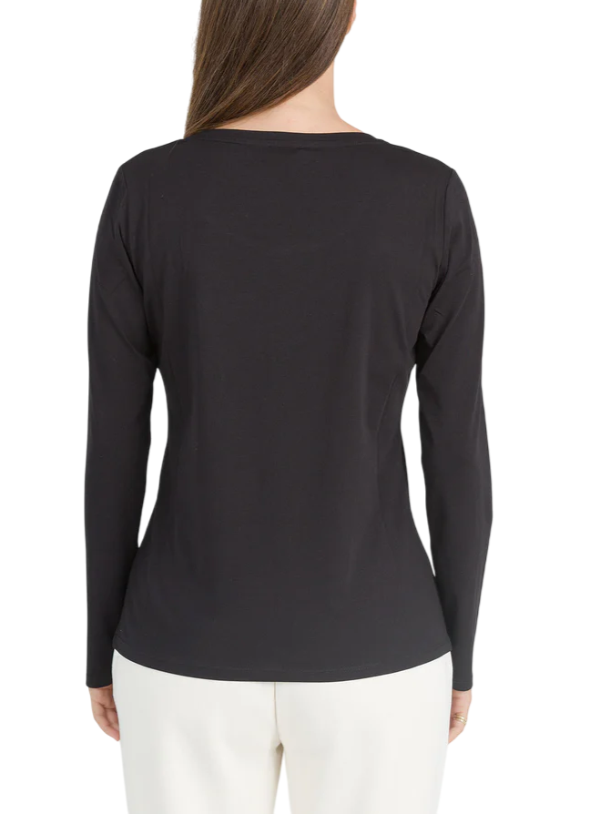 Liu Jo T-shirt manica lunga con logo strass nero TF5169JS003 S9053 LIU JO