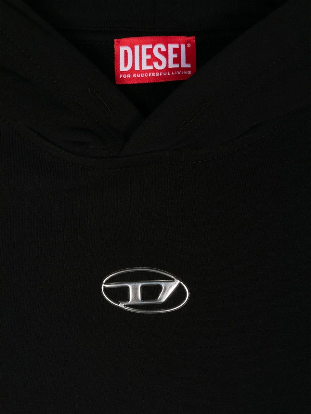Diesel felpa Smacshoodod con cappuccio e mini logo nero J02025-KYAVF K900 DIESEL