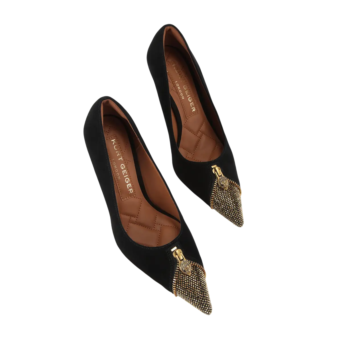 Kurt Geiger decollete in suede con punta gioiello nero 4987305209 BLACK-COMB KURT GEIGER