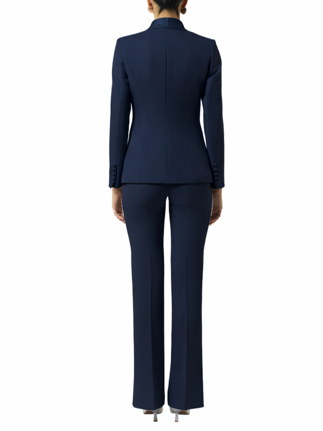 Silence pantaloni a zampa in tessuto tecnico blu NP2003-100 NAVY SILENCE