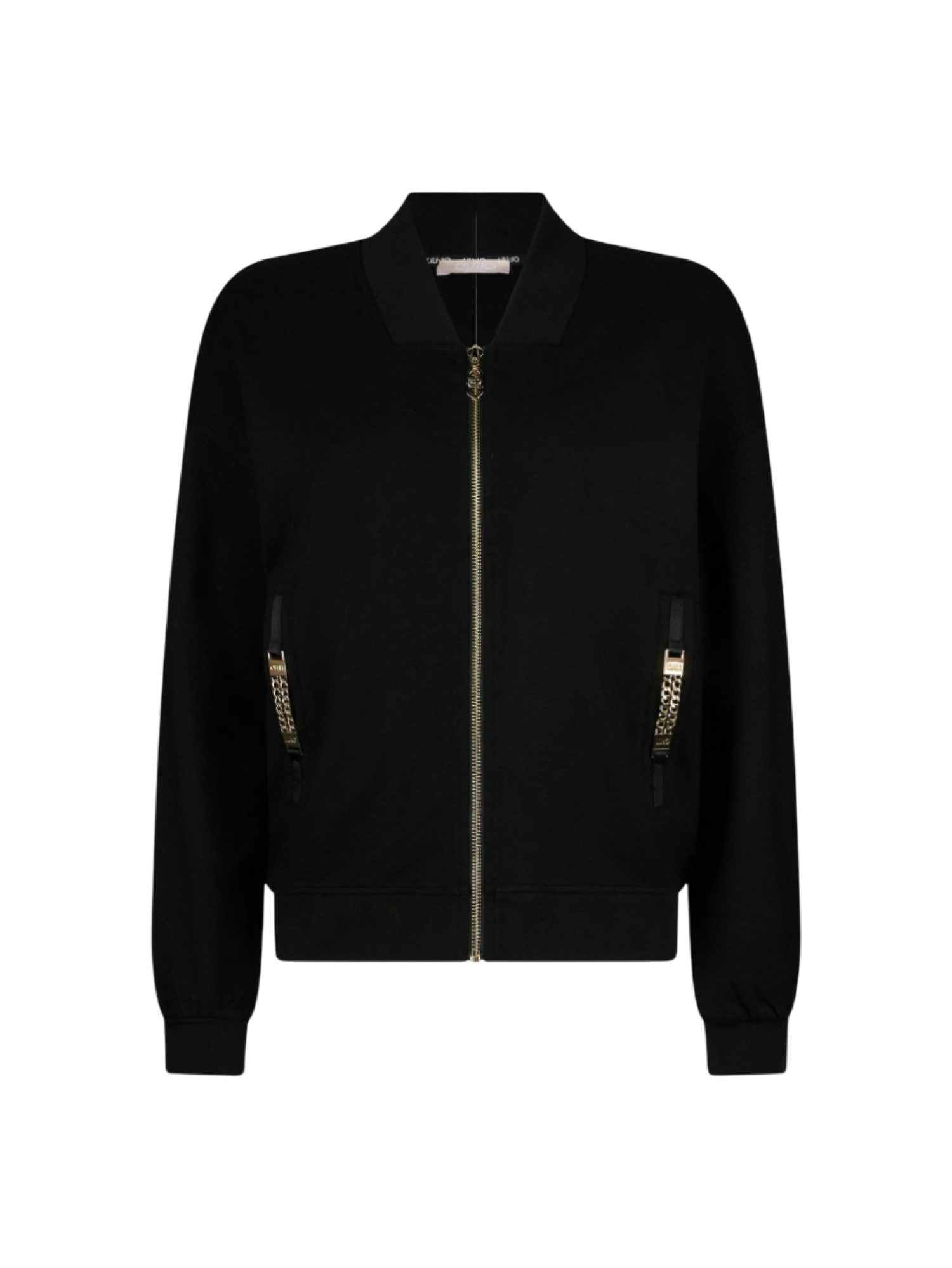 Liu Jo felpa con zip donna con dettagli gioiello nero TA6241JS182 22222 LIU JO