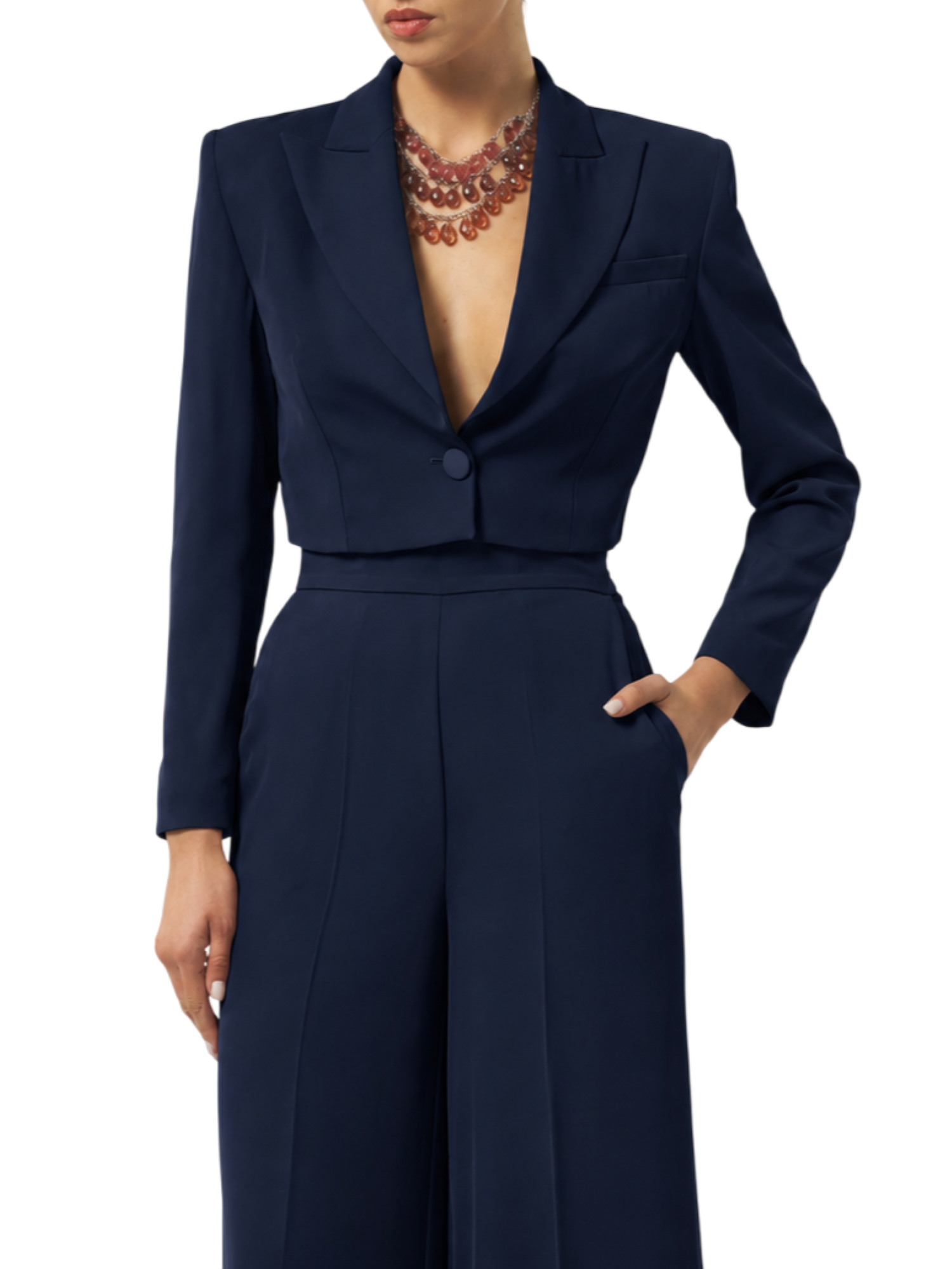 Silence giacca blazer crop donna Charme blu GI5008UP NAVY SILENCE