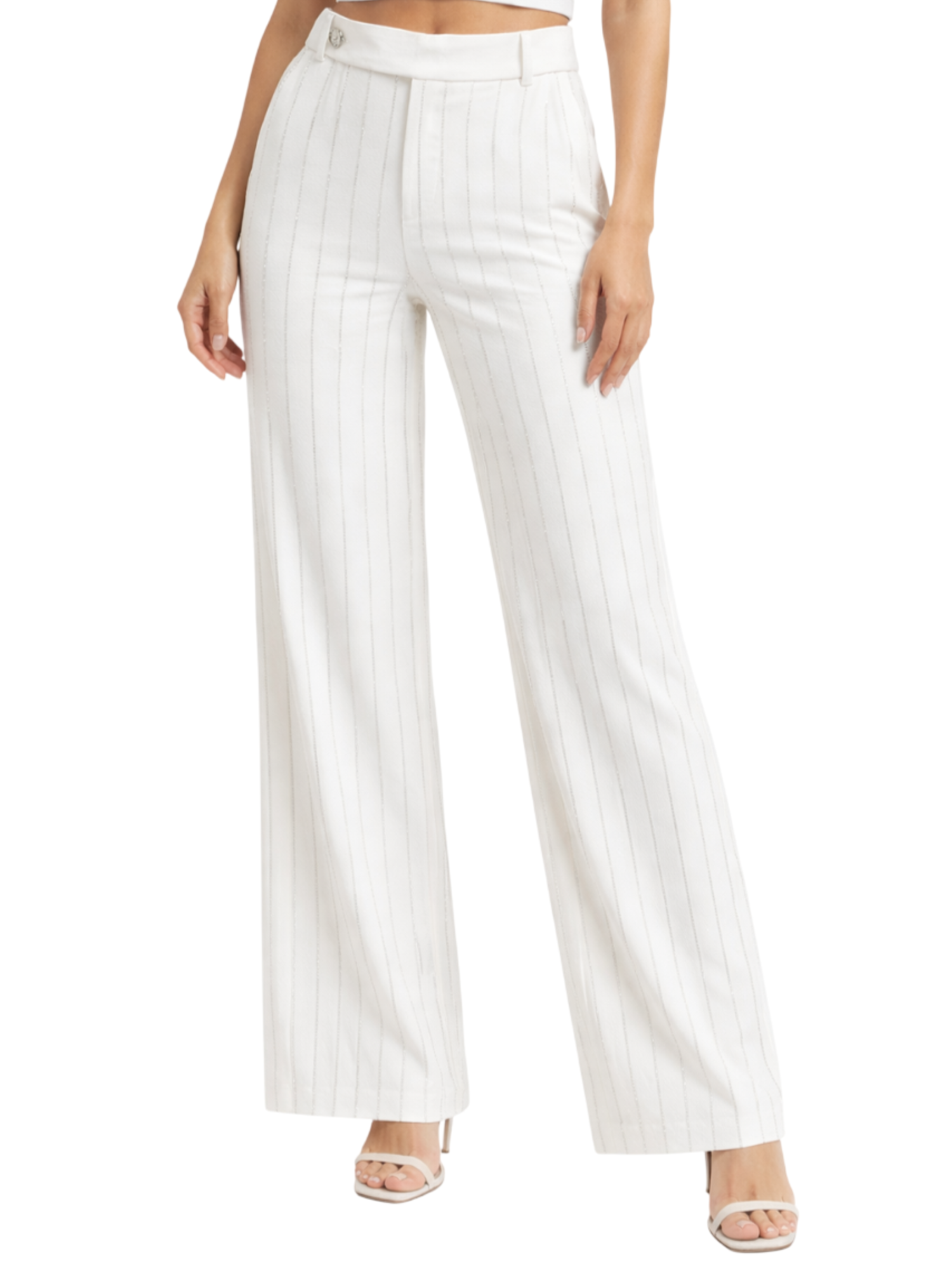 John Richmond pantaloni palazzo con strass bianco latte UWP26161PA OFF-WHITE John RICHMOND