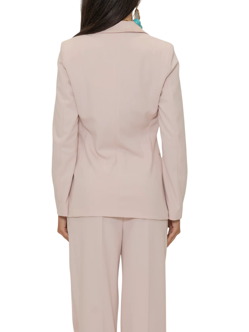 Vicolo giacca blazer monopetto in tessuto crepe rosa cipria TD0237 CIPRIA VICOLO
