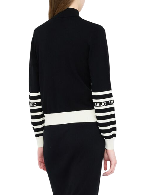 Liu Jo maglia con zip motivo a righe nero TF5214MS63L 03N66 LIU JO