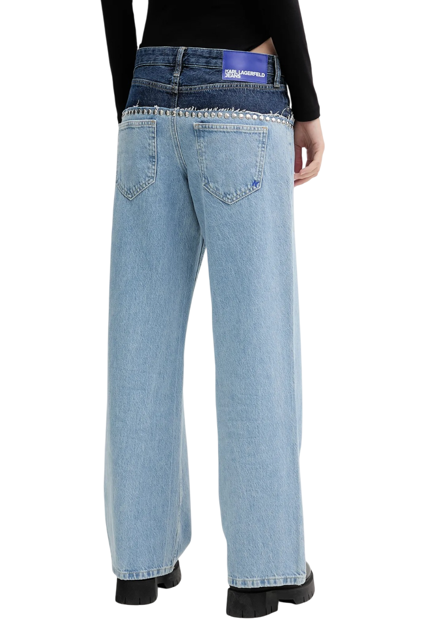 Karl Lagerfeld Jeans jeans gamba larga con borchie lavaggio blu A4W10046 1EK KARL LAGERFELD