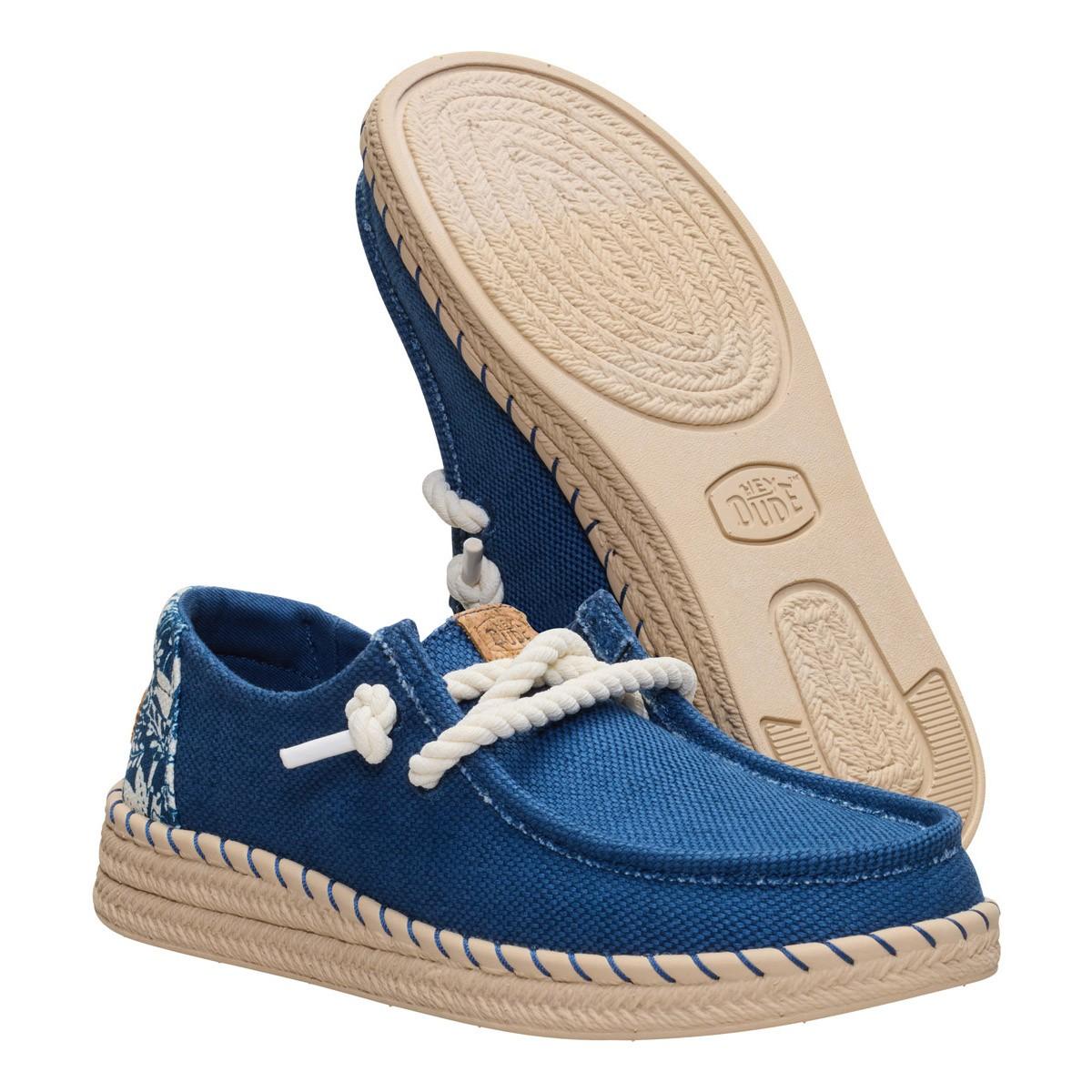 Hey Dude mocassini donna Wendy espadrilla Hibiscus blu 45237 4ZL HEY DUDE