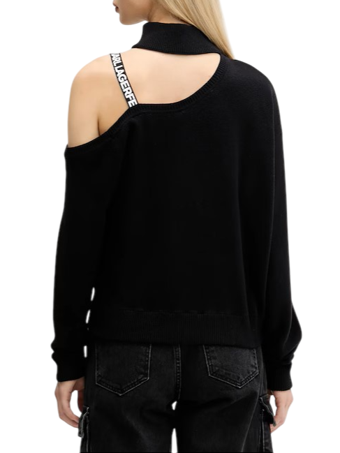 Karl Lagerfeld Jeans maglia dolcevita con cut out nero A4W18019 999 KARL LAGERFELD