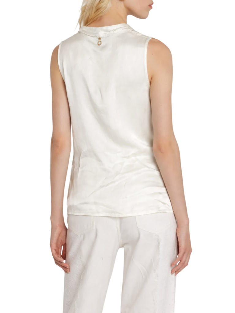 Relish blusa smanicata Wolfy in raso avorio WOLFY 1110 RELISH