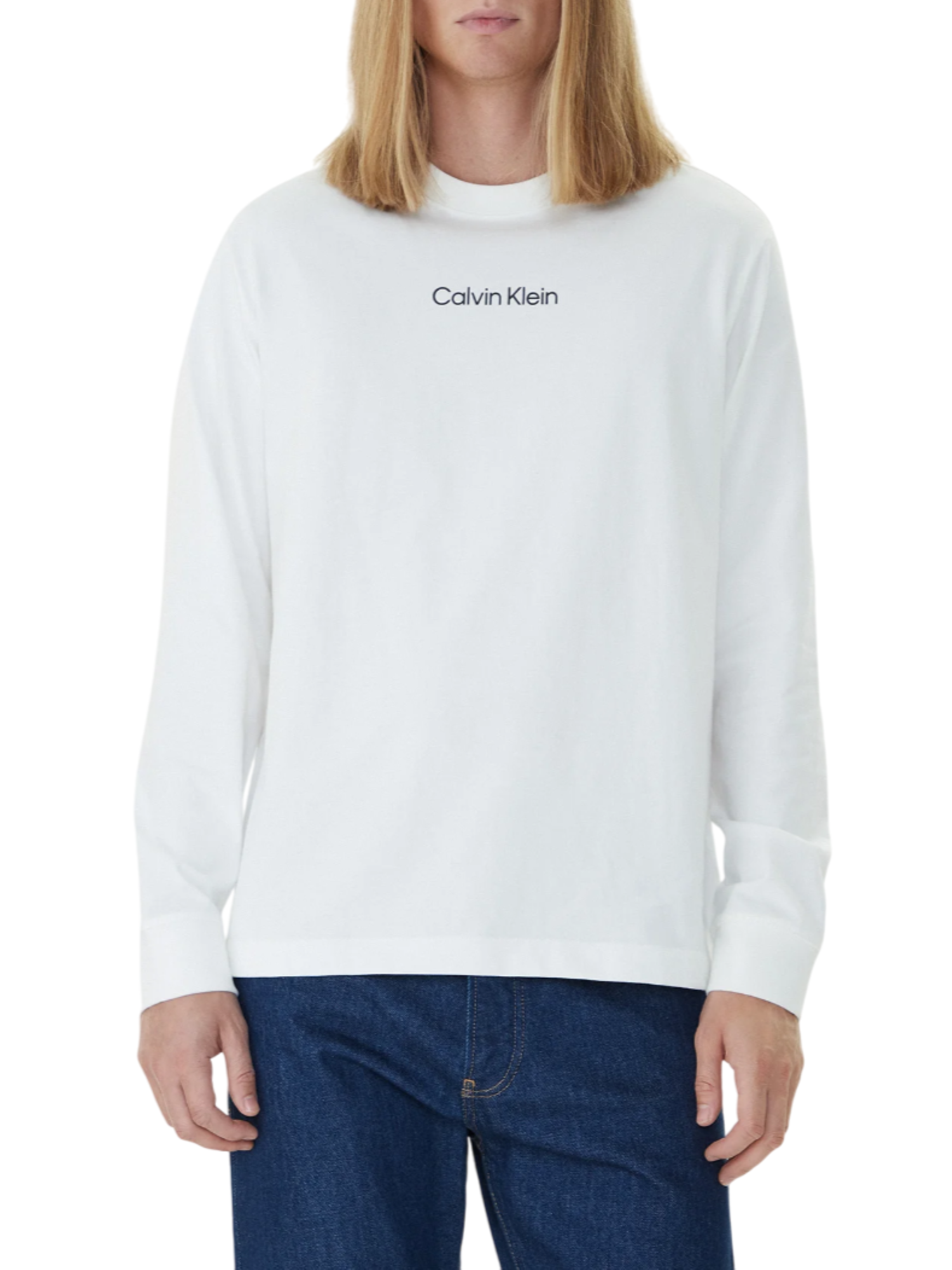 Calvin Klein T-shirt manica lunga con logo bianco LV04LD232G YAF Calvin Klein