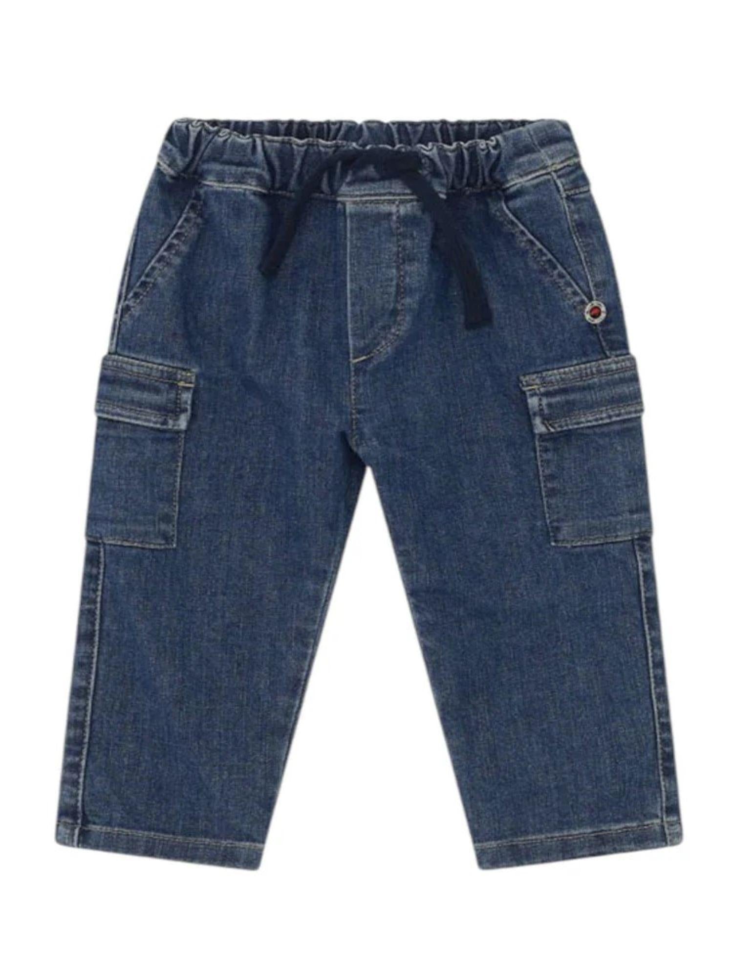 Please jeans cargo bambino slim lavaggio blu PE14012B77 1670 PLEASE KID
