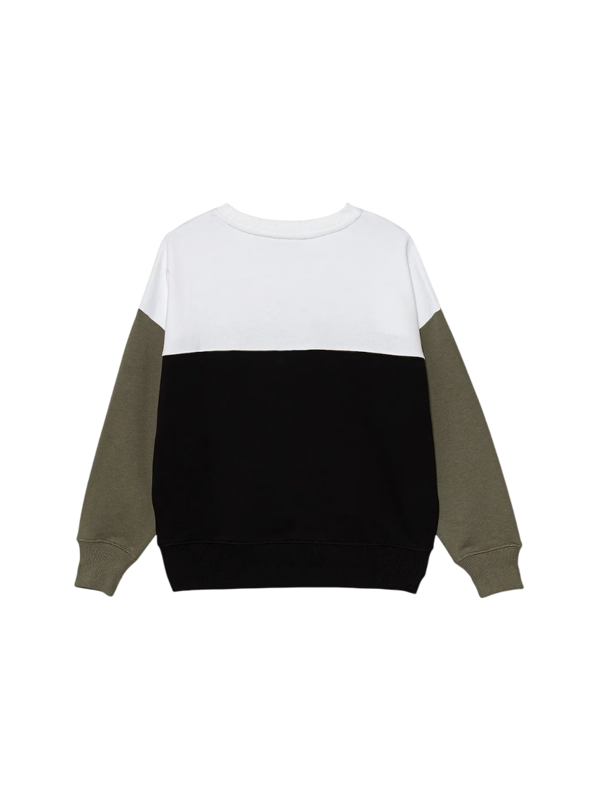 Calvin Klein Jeans felpa bambino colorblock con logo multicolor IB0IB02523 BEH Calvin Klein Jeans