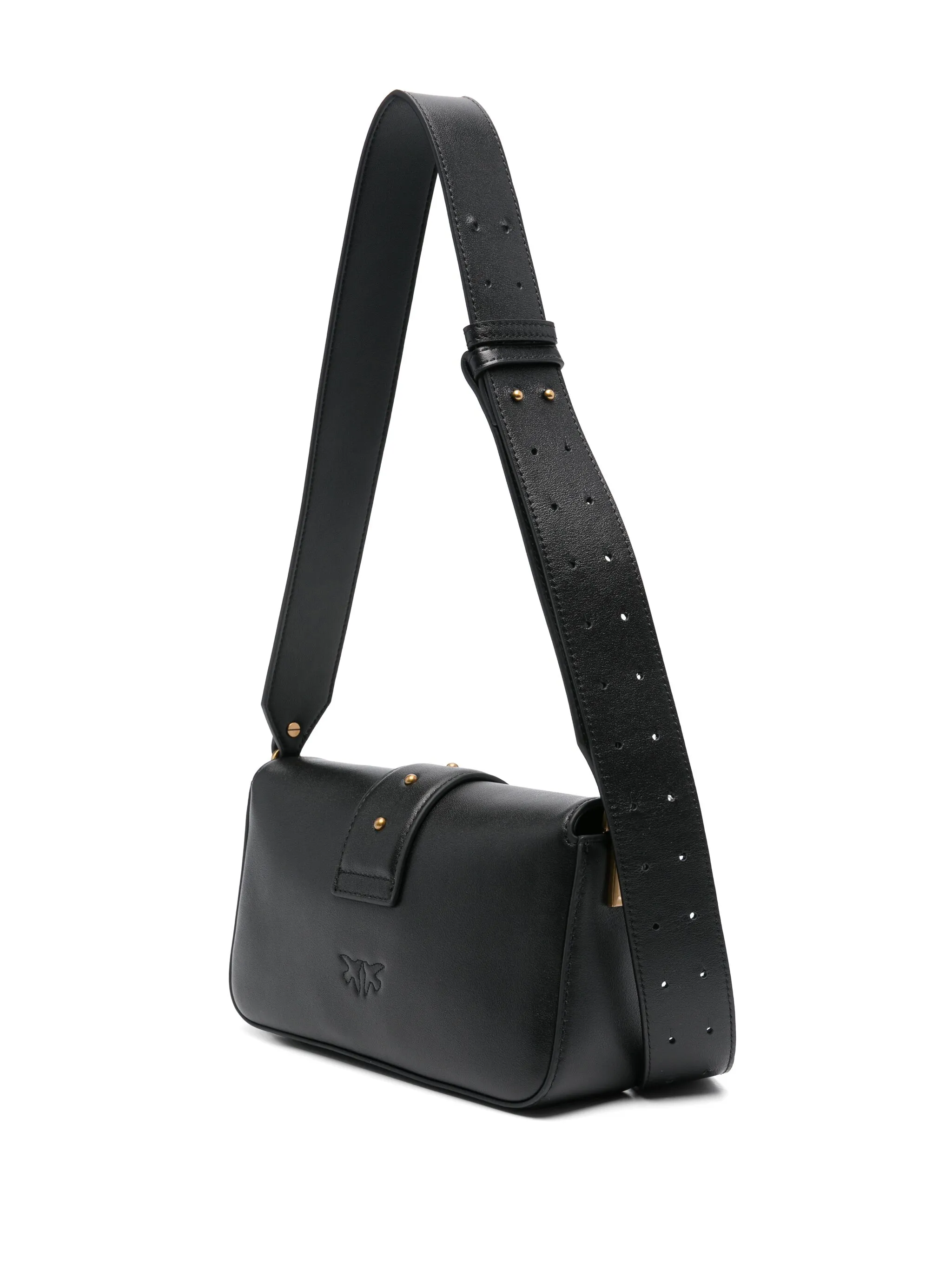 Pinko borsa Love Bag One Mini Slouchy in pelle nero oro 104340-A0QO Z99Q PINKO
