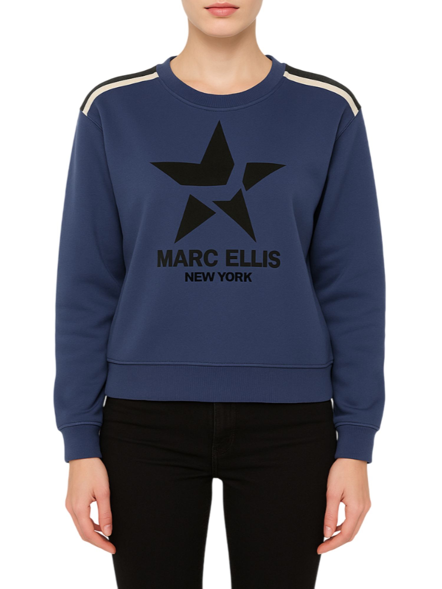 Marc Ellis felpa donna con logo flock blu MCLM0043 009 MARC ELLIS