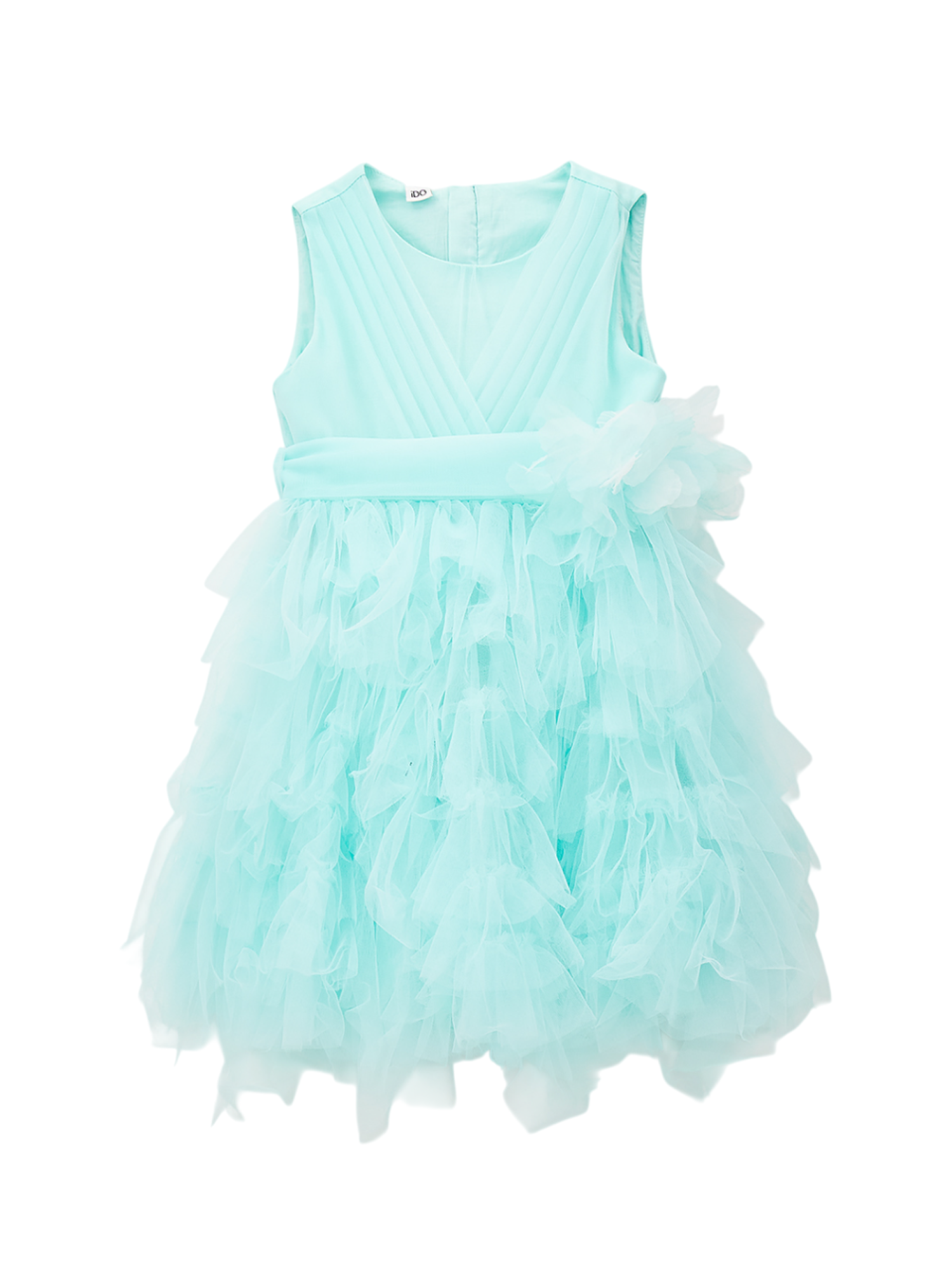 iDo abito cerimonia bambina in tulle verde acqua 4G332 4156 iDO