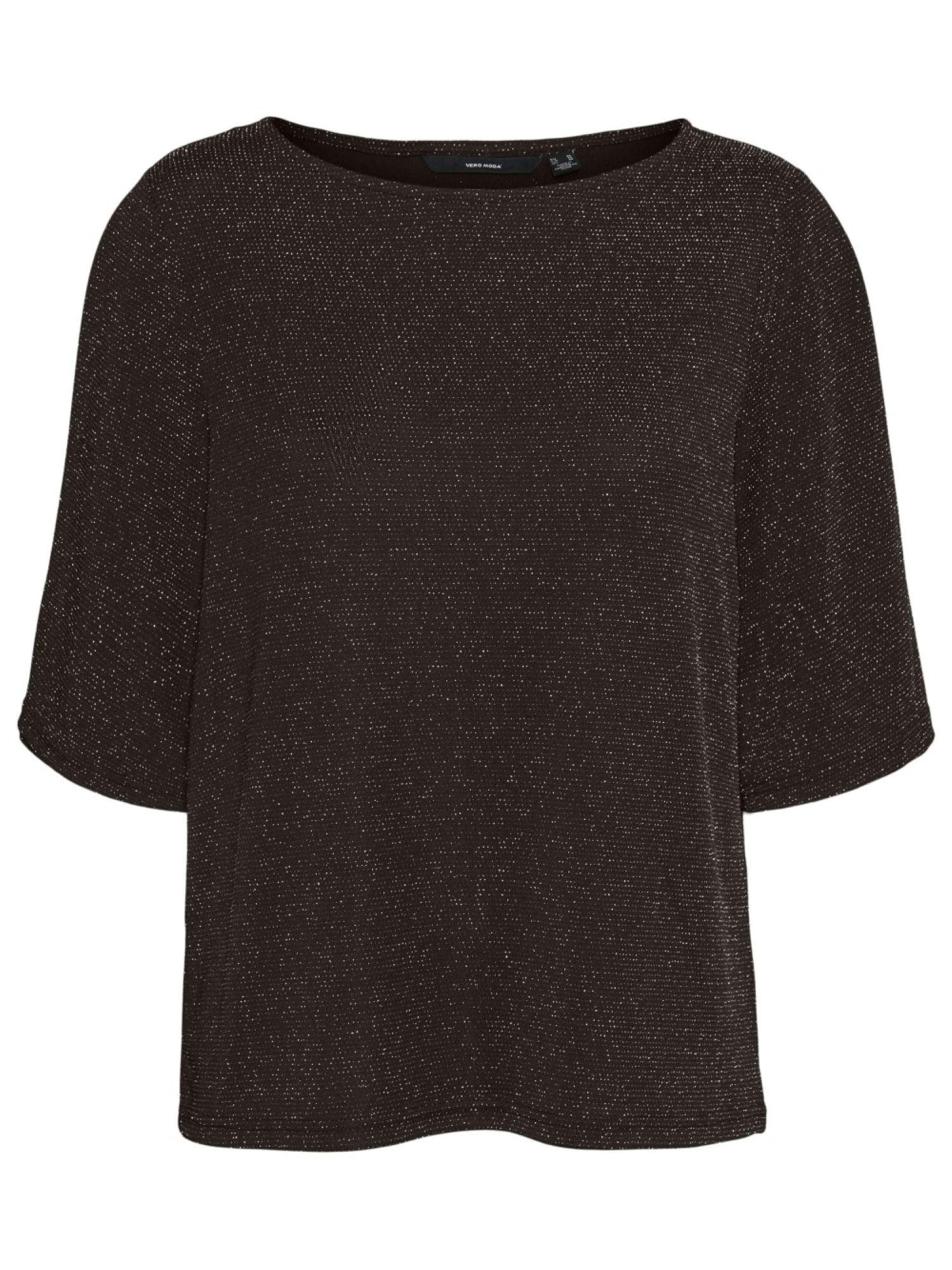 Vero Moda T-shirt manica corta in lurex marrone 10296866 CHOCOLATE TORTE-COPPER LUREX VERO MODA