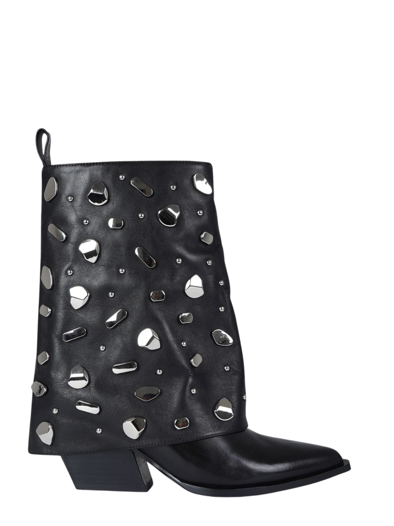 Marc Elllis stivali camperos in pelle con applicazioni metalliche nero GLC8555-8-5 BLACK MARC ELLIS