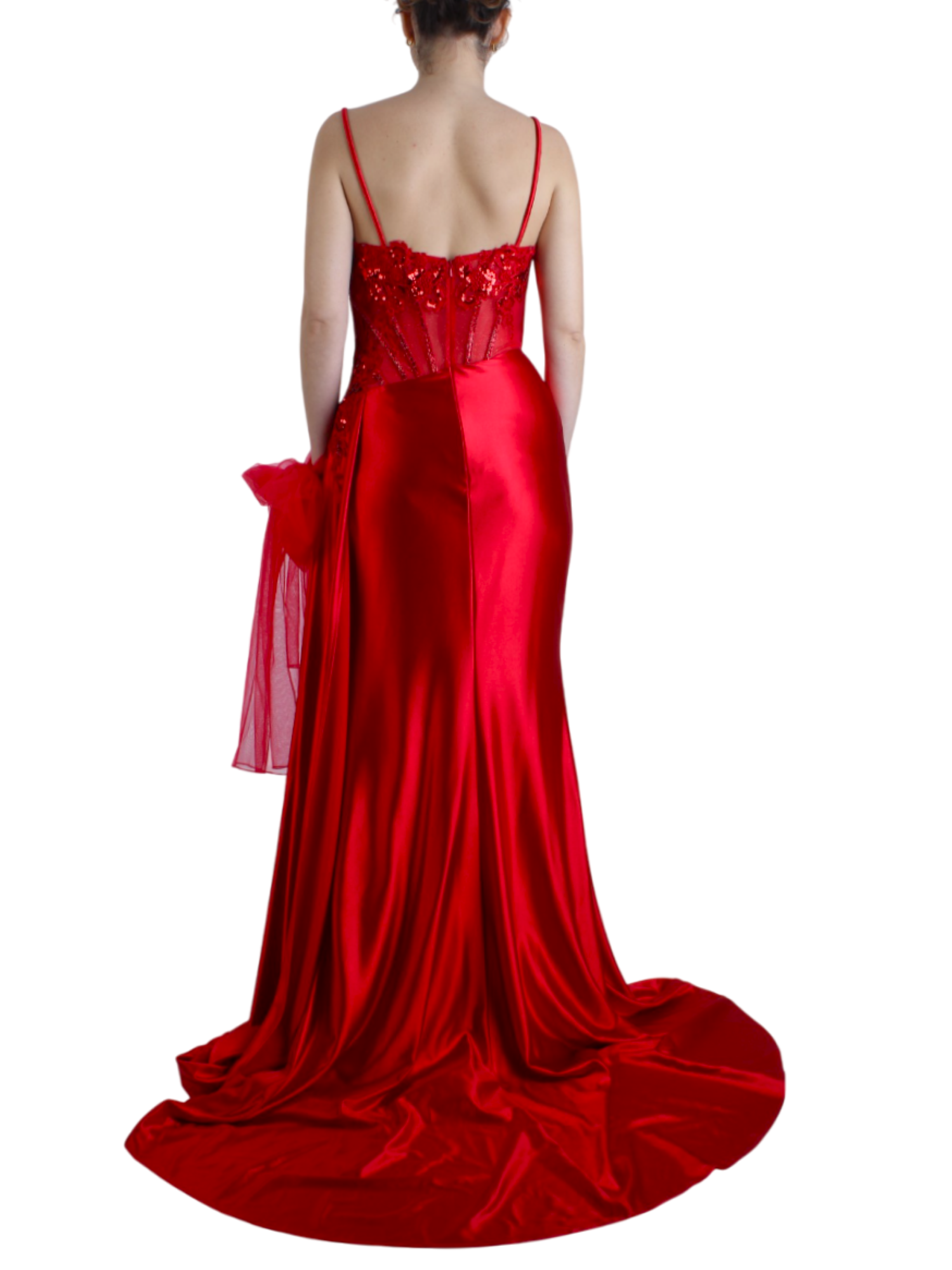 Impero Couture abito da cerimonia con corpetto ricamato rosso KD2485 ROSSO IMPERO Couture