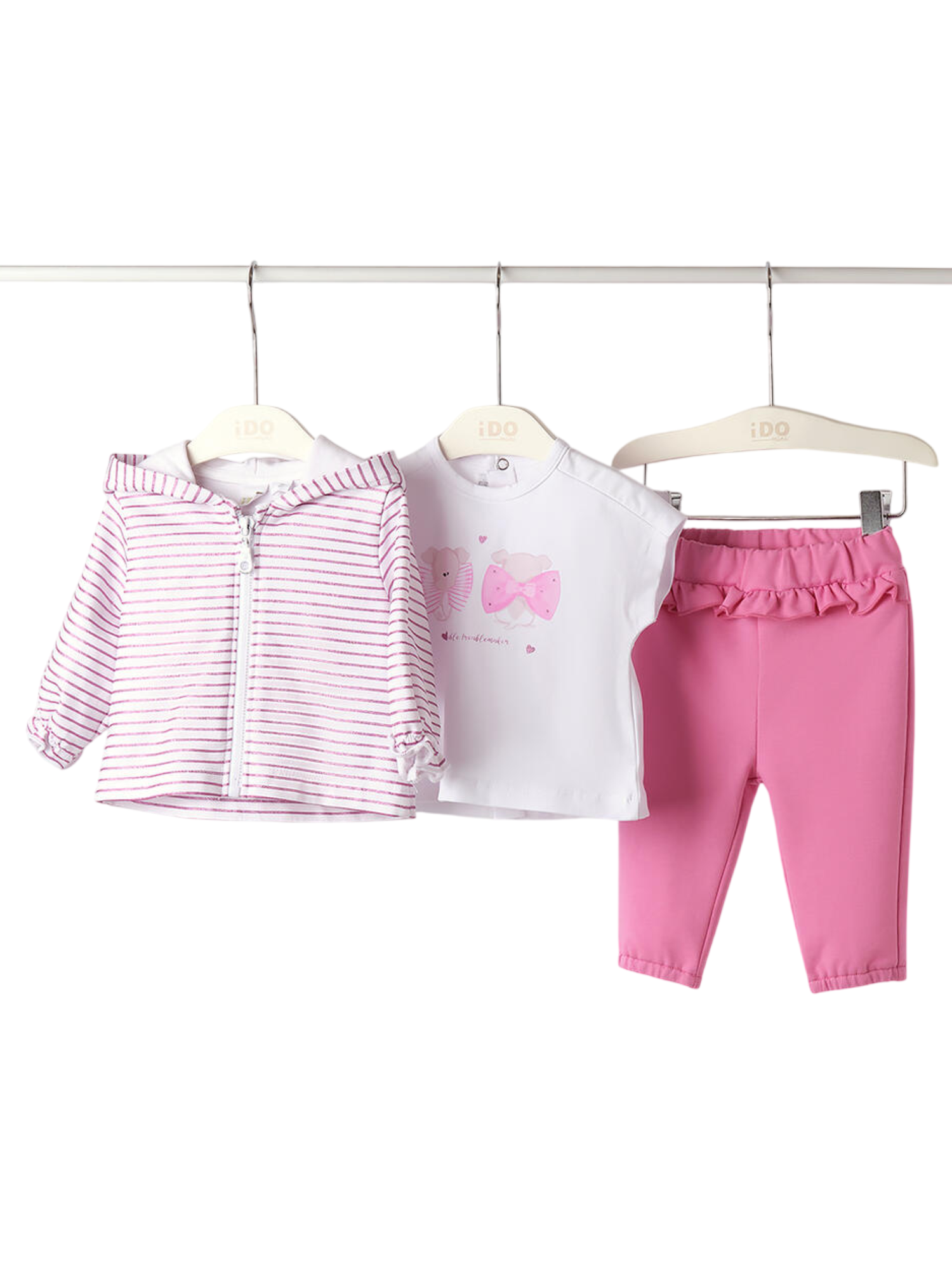 iDo completo sportivo bambina con T-shirt bianco rosa 4G083 6BWA iDO