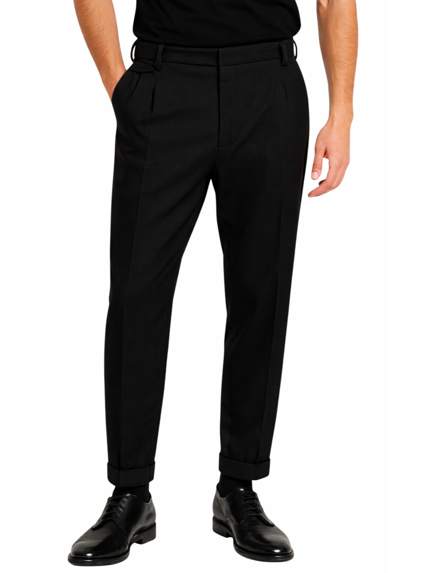Le Braghe pantaloni uomo con pinces nero P393-2549 NERO Le Braghe
