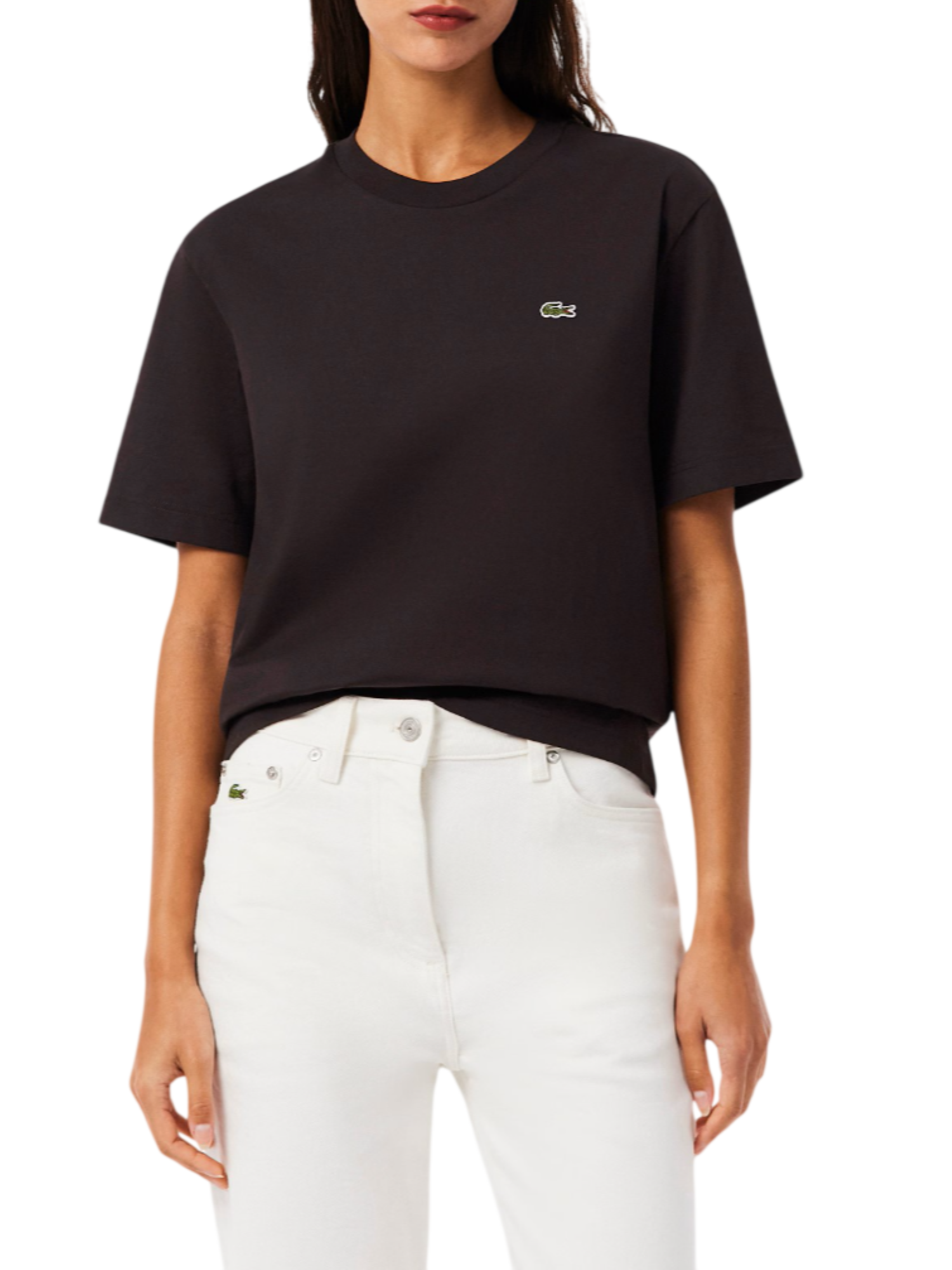 Lacoste T-shirt manica corta donna in jersey marrone TF7215 3LA LACOSTE