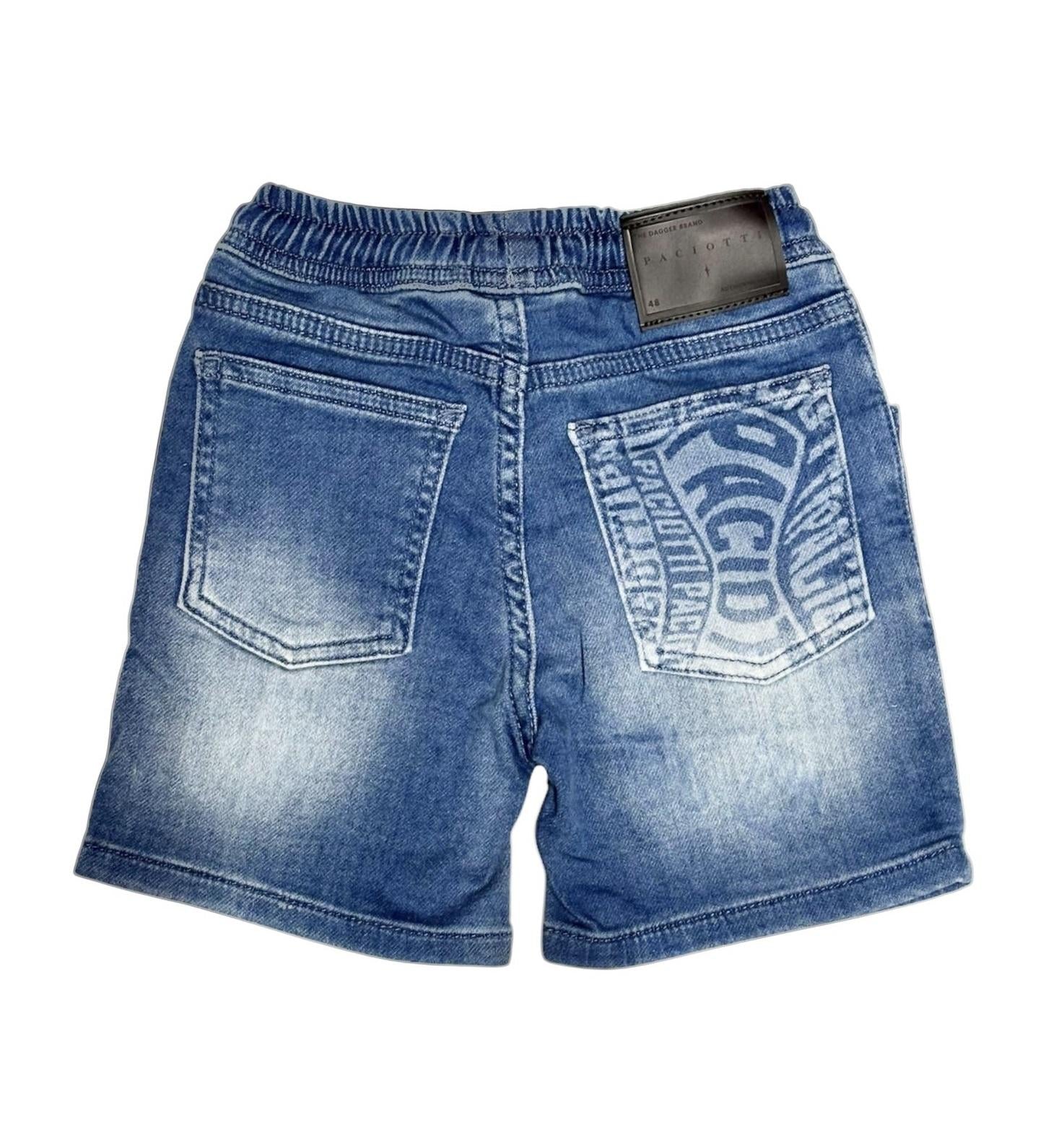Cesare Paciotti bermuda in denim con logo blu BMP5101B BLU Cesare Paciotti