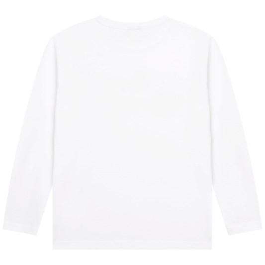 Boss T-shirt manica lunga con logo bianco blu J25P25 BIANCO BOSS