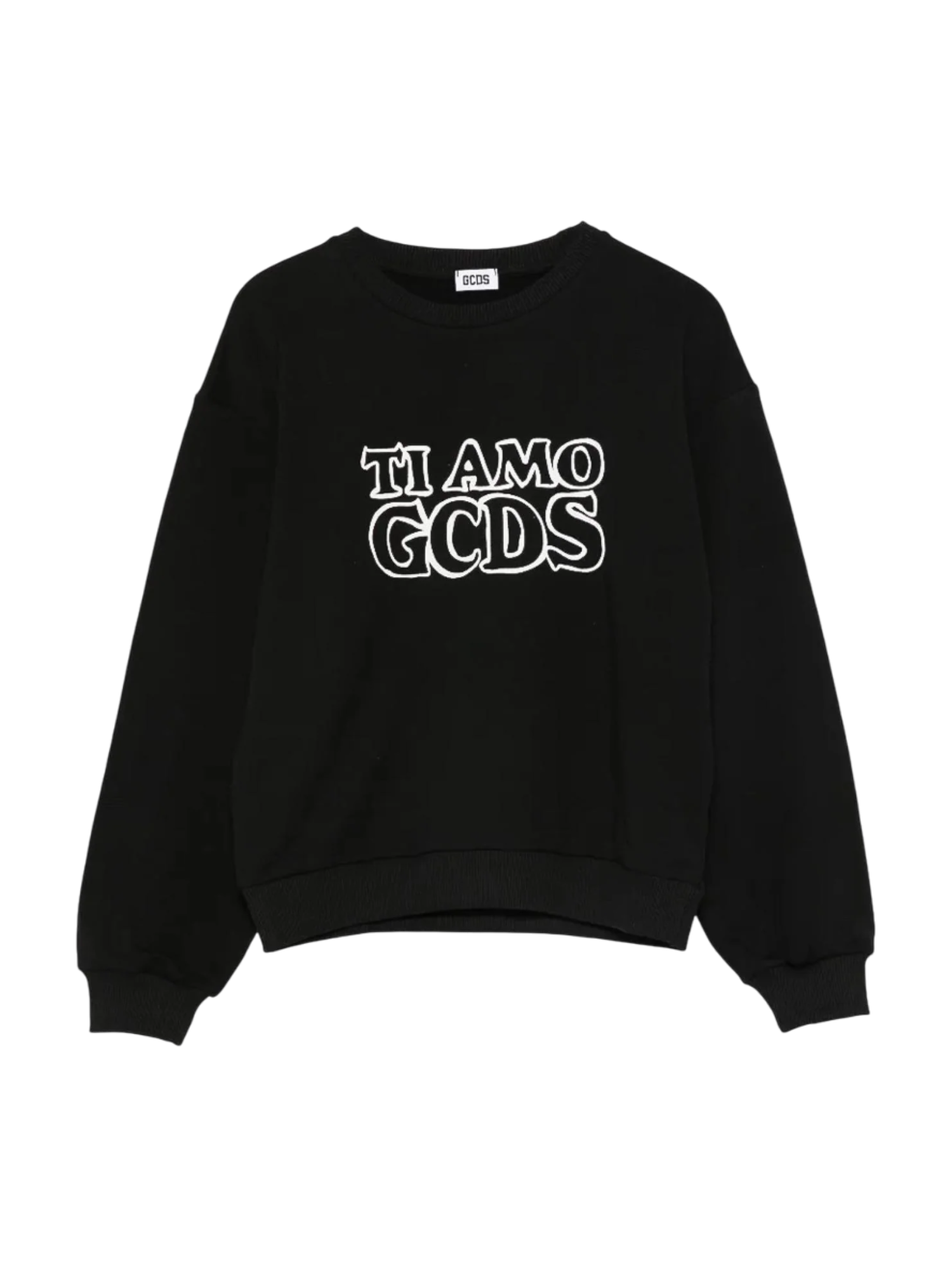 Gcds felpa bambina con logo glitter nero B2KW1532BA5 BLACK GCDS