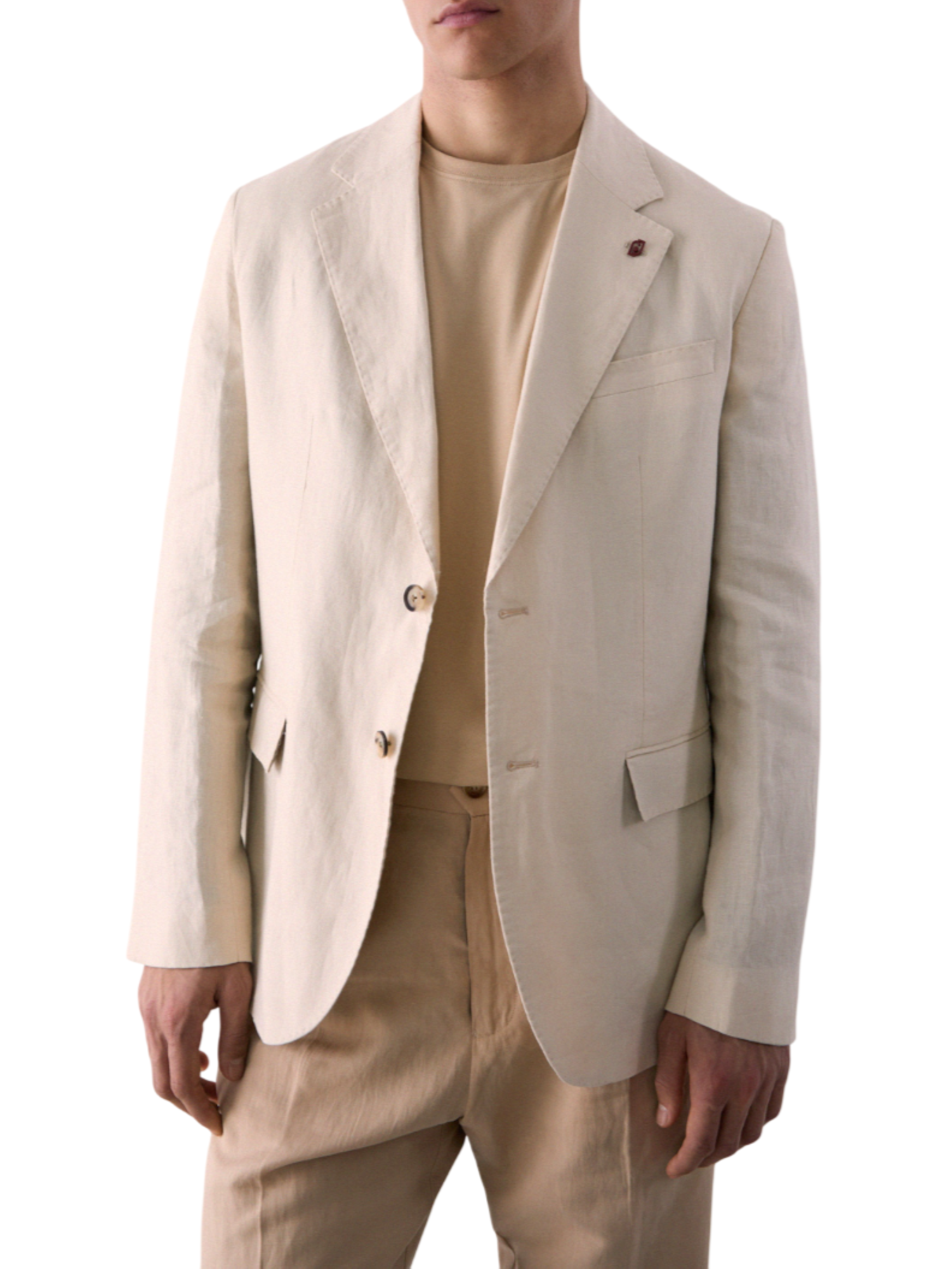 Liu Jo giacca blazer uomo in lino beige QXX118T4346 30000 LIU JO