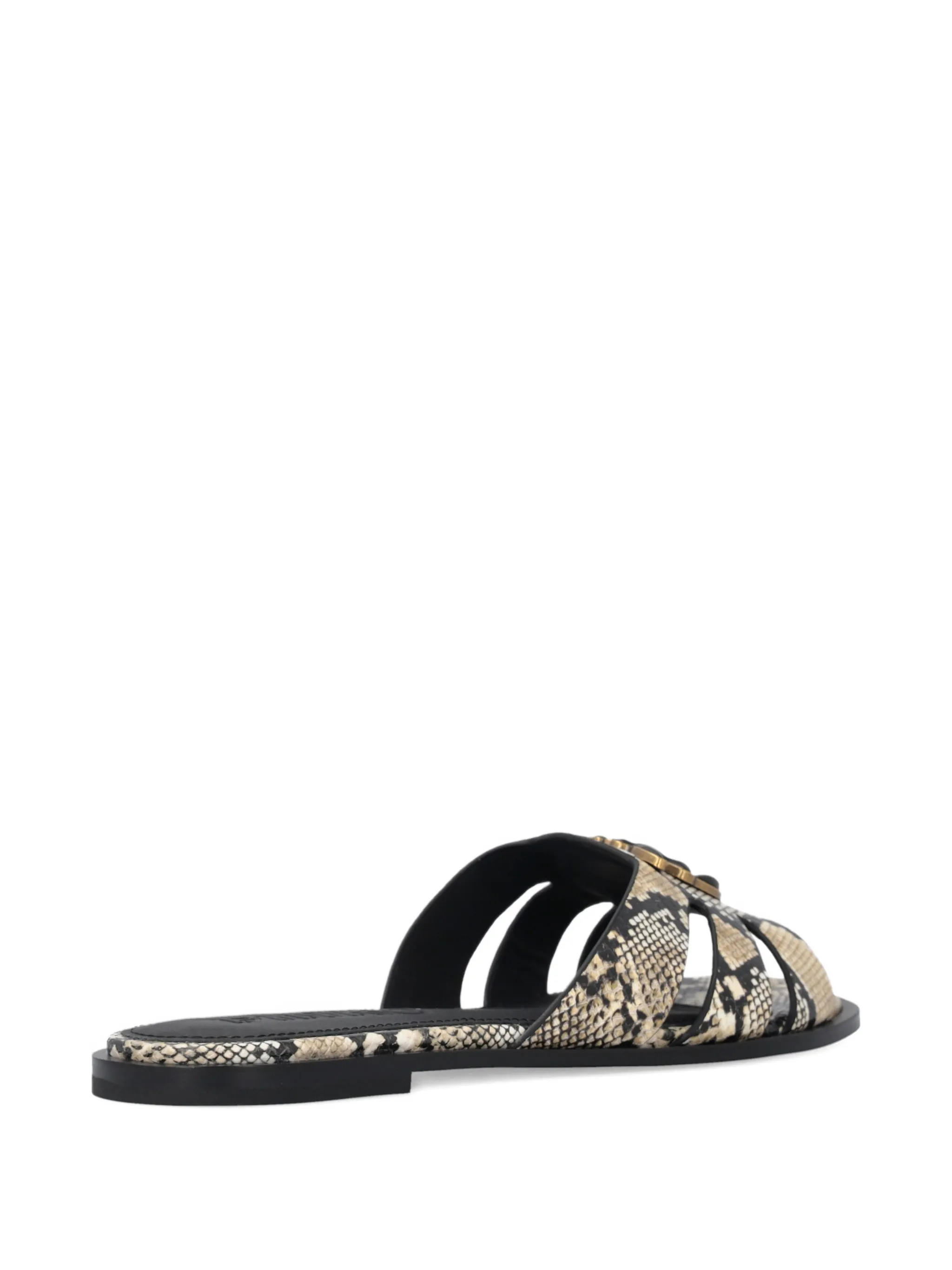 Pinko ciabatta Milly in fantasia pitonata beige nero SD0463P042 I93 PINKO