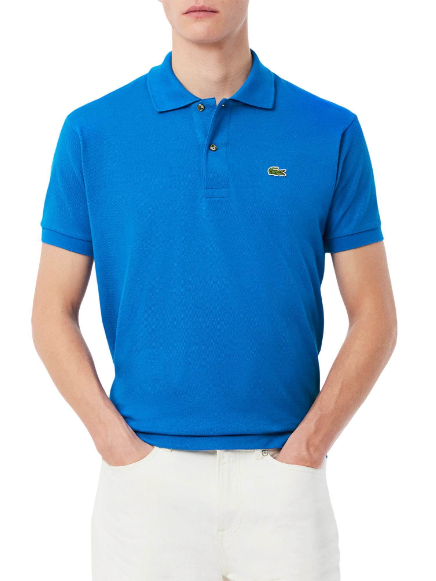 Lacoste polo manica corta 12.12 in piquè azzurro 1212 3D3 LACOSTE