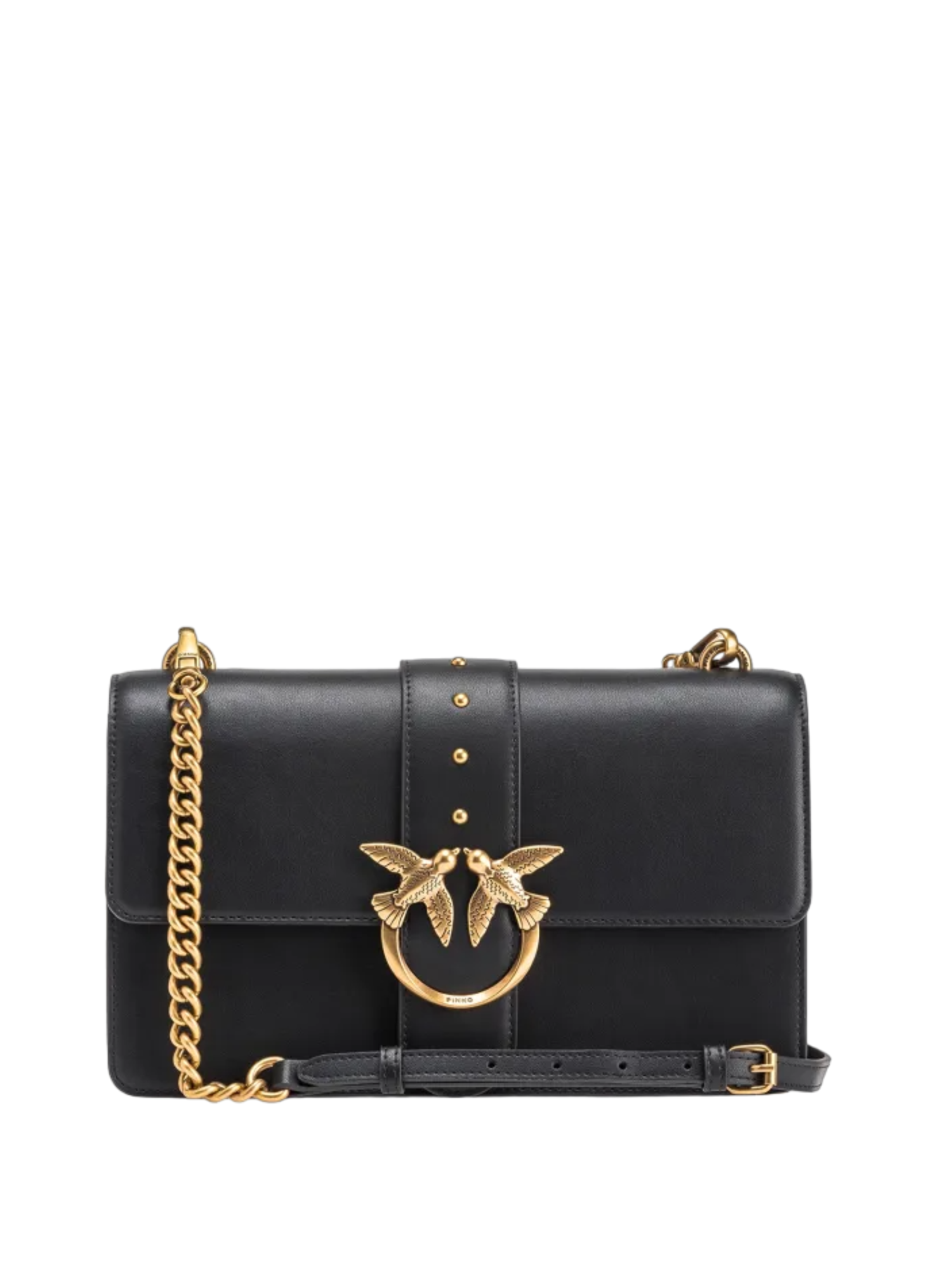 Pinko borsa Love Bag One Classic in pelle color nero oro 100053-A0F1 Z99Q PINKO
