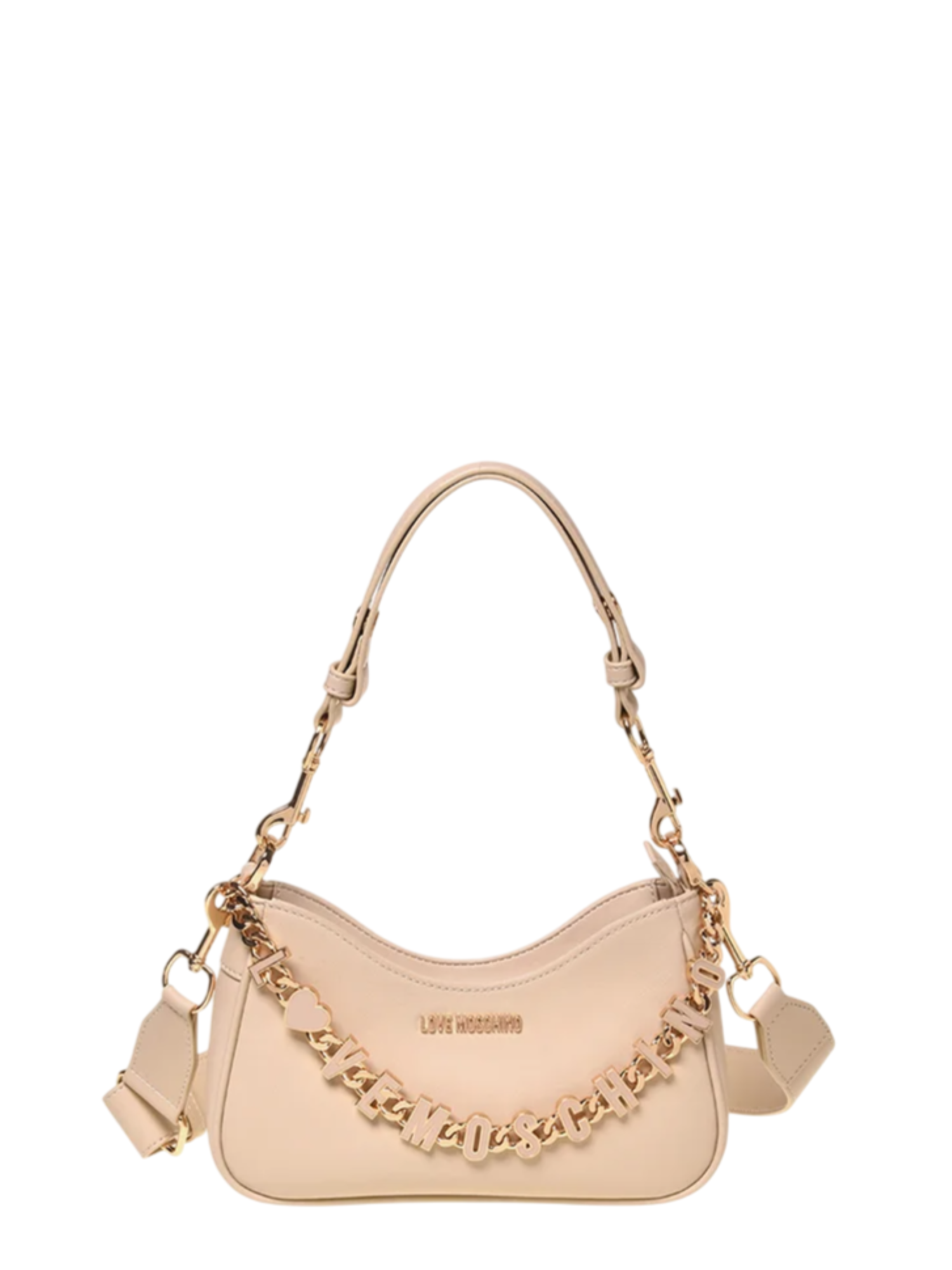 Love Moschino borsa in ecopelle con catenella logata beige chiaro JC4070PP1O-L17 12A MOSCHINO LOVE