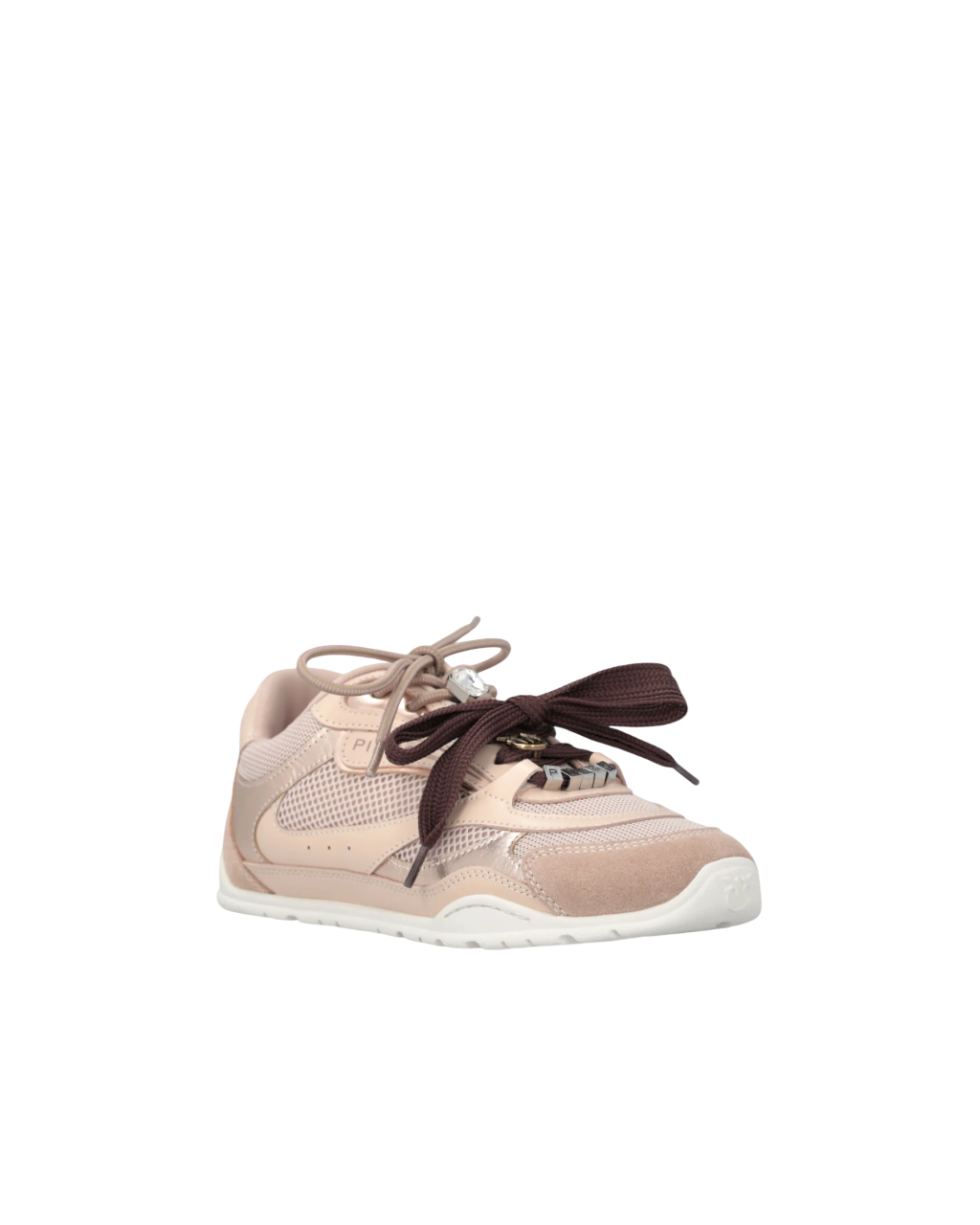 Pinko sneakers Yulia in pelle e mesh doppi lacci rosa SS0185P020 P26 PINKO